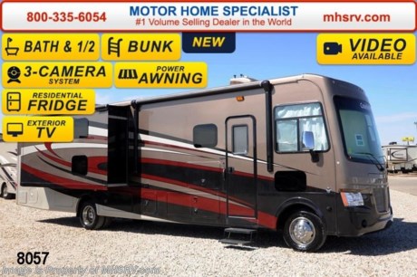 *Sold* 7/14/14
2014 CLOSEOUT! Receive a $1,000 VISA Gift Card with purchase from Motor Home Specialist while supplies last! &lt;object width=&quot;400&quot; height=&quot;300&quot;&gt;&lt;param name=&quot;movie&quot; value=&quot;//www.youtube.com/v/Bka_R_kS_Hg?version=3&amp;amp;hl=en_US&quot;&gt;&lt;/param&gt;&lt;param name=&quot;allowFullScreen&quot; value=&quot;true&quot;&gt;&lt;/param&gt;&lt;param name=&quot;allowscriptaccess&quot; value=&quot;always&quot;&gt;&lt;/param&gt;&lt;embed src=&quot;//www.youtube.com/v/Bka_R_kS_Hg?version=3&amp;amp;hl=en_US&quot; type=&quot;application/x-shockwave-flash&quot; width=&quot;400&quot; height=&quot;300&quot; allowscriptaccess=&quot;always&quot; allowfullscreen=&quot;true&quot;&gt;&lt;/embed&gt;&lt;/object&gt;
M.S.R.P $144,853 - New 2014 Coachmen Mirada Model 35BH is unique to the industry because it not only boast 2 Slide-out rooms, a 39 inch TV and residential refrigerator, but also hallway bunk beds and a bath &amp; 1/2! It measures approximately 36 feet 7 inches in length. Options include 2nd auxiliary battery, valve stem extenders, TV/DVD player for each bunk, power drop down bunk, residential refrigerator, inverter, dual pane windows, side cameras, power heated mirrors, exterior entertainment center, upgraded Cognac Maple wood, beautiful full body paint and Diamond Shield front end paint protection. Standards include a 5.5KW generator, ball bearing drawer guides, reclining/swivel pilot seats, power windshield shade, pass-thru storage, power patio awning, automatic leveling jacks, back up camera, Corian kitchen counter top, ceramic tile backsplash, 32 inch bedroom TV and much more. For additional information, brochure, window sticker, videos and photos please visit Motor Home Specialist at MHSRV .com or call 800-335-6054. At Motor Home Specialist we DO NOT charge any prep or orientation fees like you will find at other dealerships. All sale prices include a 200 point inspection, interior &amp; exterior wash &amp; detail of vehicle, a thorough coach orientation with an MHSRV technician, an RV Starter&#39;s kit, a nights stay in our delivery park featuring landscaped and covered pads with full hook-ups and much more! Read Thousands of Testimonials and Mirada reviews at MHSRV .com and See What They Had to Say About Their Experience at Motor Home Specialist. WHY PAY MORE?...... WHY SETTLE FOR LESS?
