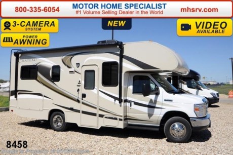 /CA 4/24/14 &lt;a href=&quot;http://www.mhsrv.com/thor-motor-coach/&quot;&gt;&lt;img src=&quot;http://www.mhsrv.com/images/sold-thor.jpg&quot; width=&quot;383&quot; height=&quot;141&quot; border=&quot;0&quot;/&gt;&lt;/a&gt; &lt;object width=&quot;400&quot; height=&quot;300&quot;&gt;&lt;param name=&quot;movie&quot; value=&quot;//www.youtube.com/v/zb5_686Rceo?version=3&amp;amp;hl=en_US&quot;&gt;&lt;/param&gt;&lt;param name=&quot;allowFullScreen&quot; value=&quot;true&quot;&gt;&lt;/param&gt;&lt;param name=&quot;allowscriptaccess&quot; value=&quot;always&quot;&gt;&lt;/param&gt;&lt;embed src=&quot;//www.youtube.com/v/zb5_686Rceo?version=3&amp;amp;hl=en_US&quot; type=&quot;application/x-shockwave-flash&quot; width=&quot;400&quot; height=&quot;300&quot; allowscriptaccess=&quot;always&quot; allowfullscreen=&quot;true&quot;&gt;&lt;/embed&gt;&lt;/object&gt;  #1 Volume Selling Motor Home Dealer in the World. MSRP $85,296. New 2015 Thor Motor Coach Chateau Class C RV. Model 23U with Ford E-350 chassis &amp; Ford Triton V-10 engine. This unit measures approximately 24 feet 10 inches in length. Optional equipment includes a convection microwave, leatherette U-shaped dinette, child safety tether, 15.0 BTU upgraded A/C, exterior shower, heated holding tanks, second auxiliary battery, wheel liners, keyless cab entry, valve stem extenders, spare tire, heated remote exterior mirrors with integrated side view cameras, back up monitor, leatherette driver &amp; passenger seats, cockpit carpet mat &amp; wood dash appliqu&#233;. The Chateau Class C RV has an incredible list of standard features for 2015 including Mega exterior storage, power windows and locks, gas/electric water heater, large TV with DVD player on a swivel in the over head cab (N/A with cab over entertainment center), auto transfer switch, power patio awning with integrated LED lighting, double door refrigerator, skylight, 4000 Onan Micro Quiet generator, 5,000 lb. hitch, slick fiberglass exterior, full extension drawer glides, roof ladder, bedspread &amp; pillow shams, power vent and much more. FOR ADDITIONAL INFORMATION, PHOTOS &amp; VIDEOS Please visit Motor Home Specialist at  MHSRV .com or Call 800-335-6054. At Motor Home Specialist we DO NOT charge any prep or orientation fees like you will find at other dealerships. All sale prices include a 200 point inspection, interior &amp; exterior wash &amp; detail of vehicle, a thorough coach orientation with an MHS technician, an RV Starter&#39;s kit, a nights stay in our delivery park featuring landscaped and covered pads with full hook-ups and much more! Read From Thousands of Testimonials at MHSRV .com and See What They Had to Say About Their Experience at Motor Home Specialist. WHY PAY MORE?...... WHY SETTLE FOR LESS?
