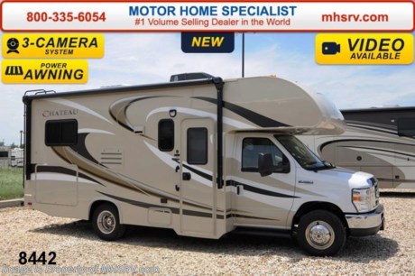 /AR 2/9/15 &lt;a href=&quot;http://www.mhsrv.com/thor-motor-coach/&quot;&gt;&lt;img src=&quot;http://www.mhsrv.com/images/sold-thor.jpg&quot; width=&quot;383&quot; height=&quot;141&quot; border=&quot;0&quot;/&gt;&lt;/a&gt;
Receive the MHSRV Camper&#39;s Package While Supplies Last! MHSRV Pkg. includes a 32 inch LED HDTV with Built in DVD Player, a Sony Play Station 3 with Blu-Ray capability, a GPS Navigation System, (4) Collapsible Chairs, a Large Collapsible Table, a Rolling Cooler, an Electric Grill and a Complete Grillers Utensil Set with purchase of this unit. #1 Volume Selling Motor Home Dealer in the World. MSRP $83,121. New 2015 Thor Motor Coach Chateau Class C RV. Model 22E with Ford E-350 chassis &amp; Ford Triton V-10 engine. This unit measures approximately 23 feet 11 inches in length. Optional equipment includes the amazing HD-Max color exterior, cabover entertainment center with 39&quot;TV/DVD player &amp; soundbar, convection microwave, leatherette U-shaped dinette, child safety tether, exterior shower, heated holding tanks, second auxiliary battery, wheel liners, valve stem extenders, keyless entry, spare tire, back-up monitor, heated remote exterior mirrors with integrated side view cameras, leatherette driver &amp; passenger chairs, cockpit carpet mat and wood dash appliqu&#233;. The Chateau Class C RV has an incredible list of standard features for 2015 including Mega exterior storage, power windows and locks, gas/electric water heater, large TV on a swivel in the over head cab (N/A with cab over entertainment center), auto transfer switch, power patio awning with integrated LED lighting, double door refrigerator, skylight, 4000 Onan Micro Quiet generator, slick fiberglass exterior, full extension drawer glides, roof ladder, bedspread &amp; pillow shams, power vent and much more. FOR ADDITIONAL INFORMATION, PHOTOS &amp; VIDEOS Please visit Motor Home Specialist at  MHSRV .com or Call 800-335-6054. At Motor Home Specialist we DO NOT charge any prep or orientation fees like you will find at other dealerships. All sale prices include a 200 point inspection, interior &amp; exterior wash &amp; detail of vehicle, a thorough coach orientation with an MHS technician, an RV Starter&#39;s kit, a nights stay in our delivery park featuring landscaped and covered pads with full hook-ups and much more! Read From Thousands of Testimonials at MHSRV .com and See What They Had to Say About Their Experience at Motor Home Specialist. WHY PAY MORE?...... WHY SETTLE FOR LESS? 