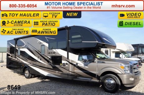 /CA 7/14 &lt;a href=&quot;http://www.mhsrv.com/thor-motor-coach/&quot;&gt;&lt;img src=&quot;http://www.mhsrv.com/images/sold-thor.jpg&quot; width=&quot;383&quot; height=&quot;141&quot; border=&quot;0&quot;/&gt;&lt;/a&gt; Take delivery before July 31st 2014 and receive a $3,000 rebate from Thor Motor Coach on any in stock 35SG with the Outlaw Hit the Road promotion! 2014 CLOSEOUT! If you purchase now through July 31st, 2014 MHSRV will donate $1,000 to the Intrepid Fallen Heroes Fund adding to our now more than $265,000 already raised!
&lt;object width=&quot;400&quot; height=&quot;300&quot;&gt;&lt;param name=&quot;movie&quot; value=&quot;http://www.youtube.com/v/fBpsq4hH-Ws?version=3&amp;amp;hl=en_US&quot;&gt;&lt;/param&gt;&lt;param name=&quot;allowFullScreen&quot; value=&quot;true&quot;&gt;&lt;/param&gt;&lt;param name=&quot;allowscriptaccess&quot; value=&quot;always&quot;&gt;&lt;/param&gt;&lt;embed src=&quot;http://www.youtube.com/v/fBpsq4hH-Ws?version=3&amp;amp;hl=en_US&quot; type=&quot;application/x-shockwave-flash&quot; width=&quot;400&quot; height=&quot;300&quot; allowscriptaccess=&quot;always&quot; allowfullscreen=&quot;true&quot;&gt;&lt;/embed&gt;&lt;/object&gt;
MSRP $177,281. New 2014 Thor Motor Coach Outlaw Toy Hauler. Model 35SG with slide-out and a 6.7L V8 PowerStroke Turbo diesel engine with 300HP and 660 lb-ft torque, Ford F-550 SuperDuty chassis, 10,000lb. hitch and a garage door that converts to an outside patio deck. This unit measures approximately 36 feet 9 inches in length. Optional equipment includes the beautiful Liquid Asset full body paint exterior, exterior entertainment center, dual child safety tethers, (2) 12V attic fans, a 6.0 Onan diesel generator and 2 fold down leatherette sofas in the garage. The Outlaw toy hauler RV has an incredible list of standard features including beautiful wood &amp; interior decor packages, large swivel TV in the cab over bunk area, solid surface kitchen countertop, 3 burner range with oven, gas/electric water heater, heated holding tanks, flat panel TV in the garage, power patio awning, heated remote exterior mirrors frameless windows, fully automatic hydraulic leveling system and much more. For additional photos, details, videos &amp; SALE PRICE please visit Motor Home Specialist; the #1 Volume Selling Dealer in the World at MHSRV .com or Call 800-335-6054. At Motor Home Specialist we DO NOT charge any prep or orientation fees like you will find at other dealerships. All sale prices include a 200 point inspection, interior &amp; exterior wash &amp; detail of vehicle, a thorough coach orientation with an MHS technician, an RV Starter&#39;s kit, a nights stay in our delivery park featuring landscaped and covered pads with full hook-ups and much more! Read From Thousands of Testimonials at MHSRV .com and See What They Had to Say About Their Experience at Motor Home Specialist. WHY PAY MORE?...... WHY SETTLE FOR LESS?  &lt;object width=&quot;400&quot; height=&quot;300&quot;&gt;&lt;param name=&quot;movie&quot; value=&quot;//www.youtube.com/v/ldulGxRJhyo?version=3&amp;amp;hl=en_US&quot;&gt;&lt;/param&gt;&lt;param name=&quot;allowFullScreen&quot; value=&quot;true&quot;&gt;&lt;/param&gt;&lt;param name=&quot;allowscriptaccess&quot; value=&quot;always&quot;&gt;&lt;/param&gt;&lt;embed src=&quot;//www.youtube.com/v/ldulGxRJhyo?version=3&amp;amp;hl=en_US&quot; type=&quot;application/x-shockwave-flash&quot; width=&quot;400&quot; height=&quot;300&quot; allowscriptaccess=&quot;always&quot; allowfullscreen=&quot;true&quot;&gt;&lt;/embed&gt;&lt;/object&gt;
