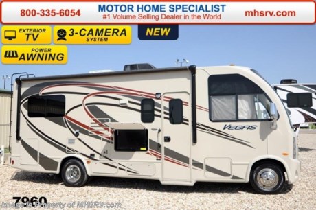/TX 7/30/14 &lt;a href=&quot;http://www.mhsrv.com/thor-motor-coach/&quot;&gt;&lt;img src=&quot;http://www.mhsrv.com/images/sold-thor.jpg&quot; width=&quot;383&quot; height=&quot;141&quot; border=&quot;0&quot;/&gt;&lt;/a&gt; If you purchase now through July 31st, 2014 MHSRV will donate $1,000 to the Intrepid Fallen Heroes Fund adding to our now more than $265,000 already raised!  Thor Motor Coach has done it again with the world&#39;s first RUV! (Recreational Utility Vehicle) Check out the new 2015 Thor Motor Coach Vegas RUV Model 24.1 with Slide-Out Room! MSRP $96,790. The Vegas combines Style, Function, Affordability &amp; Innovation like no other RV available in the industry today! It is powered by a Ford Triton V-10 engine and built on the Ford E-350 Super Duty chassis providing a lower center of gravity and ease of drivability normally found only in a class C RV, but now available in this mini class A motor home measuring approximately 25 ft. 6 inches. Taking superior drivability even one step further, the Vegas will also feature something normally only found in a high-end luxury diesel pusher motor coach... an Independent Front Suspension system! With a style all its own the Vegas will provide superior handling and fuel economy and appeal to couples &amp; family RVers as well. The uniquely designed rear twin beds easily convert into a huge oversized master bed. You will also find another full size power drop down bunk with air mattress above the cockpit and a large sofa/sleeper with air mattress complete with cup holders. Amazingly, the Vegas not only  pulls off a spacious living room, kitchen &amp; bathroom, but also provides a wealth of closet, drawer and even pass-through exterior storage. Optional equipment includes the HD-Max colored sidewalls and graphics, TV/DVD player combo in bedroom, exterior TV, 12V attic fan in bedroom, 15.0 BTU A/C upgrade, heated holding tanks and a second auxiliary battery. You will also be pleased to find a host of feature appointments that include tinted and frameless windows, a power patio awning with LED lights, living room TV, LED ceiling lights, Onan 4000 generator, gas/electric water heater, a rear ladder, chrome power and heated mirrors with integrated side-view cameras, back-up camera, 5,000lb. trailer hitch, valve stem extensions, two-tone leatherette furniture and captain&#39;s chairs with designer accents, cabinet doors with designer door fronts and a spacious cockpit design with unparalleled visibility as well as a fold out map/laptop table and an additional cab table that can easily be stored when traveling. Call 800-335-6054 or visit MHSRV .com for more details and sale price. At Motor Home Specialist we DO NOT charge any prep or orientation fees like you will find at other dealerships. All sale prices include a 200 point inspection, interior &amp; exterior wash &amp; detail of vehicle, a thorough coach orientation with an MHS technician, an RV Starter&#39;s kit, a nights stay in our delivery park featuring landscaped and covered pads with full hook-ups and much more! Read From Thousands of Testimonials at MHSRV .com and See What They Had to Say About Their Experience at Motor Home Specialist. WHY PAY MORE?...... WHY SETTLE FOR LESS?