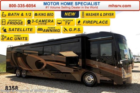 /SD 9/1/14 &lt;a href=&quot;http://www.mhsrv.com/thor-motor-coach/&quot;&gt;&lt;img src=&quot;http://www.mhsrv.com/images/sold-thor.jpg&quot; width=&quot;383&quot; height=&quot;141&quot; border=&quot;0&quot;/&gt;&lt;/a&gt; World&#39;s RV Show Sale Priced Now Through Sept 6th. Call 800-335-6054 for Details. Receive a $1,000 VISA Gift Card with purchase from Motor Home Specialist while supplies last! Family Owned &amp; Operated and the #1 Volume Selling Motor Home Dealer in the World as well as the #1 Thor Motor Coach Dealer in the World. &lt;object width=&quot;400&quot; height=&quot;300&quot;&gt;&lt;param name=&quot;movie&quot; value=&quot;//www.youtube.com/v/Pkz6nTY9Br4?version=3&amp;amp;hl=en_US&quot;&gt;&lt;/param&gt;&lt;param name=&quot;allowFullScreen&quot; value=&quot;true&quot;&gt;&lt;/param&gt;&lt;param name=&quot;allowscriptaccess&quot; value=&quot;always&quot;&gt;&lt;/param&gt;&lt;embed src=&quot;//www.youtube.com/v/Pkz6nTY9Br4?version=3&amp;amp;hl=en_US&quot; type=&quot;application/x-shockwave-flash&quot; width=&quot;400&quot; height=&quot;300&quot; allowscriptaccess=&quot;always&quot; allowfullscreen=&quot;true&quot;&gt;&lt;/embed&gt;&lt;/object&gt; MSRP $397,974. New 2015 Thor Motor Coach Tuscany with 3 slides including a full wall slide: Model 45AT (Bath &amp; 1/2) - This luxury diesel motor home measures approximately 44 feet 11 inches in length and is highlighted by a passenger side full wall slide-out room, 60 inch HD TV, fireplace, king bed, diesel fired Aqua Hot, stackable washer/dryer, residential refrigerator, dishwasher drawer, exterior entertainment center, 450 HP Cummins diesel engine, Freightliner tag axle chassis with IFS (Independent Front Suspension), Allison 6-speed automatic transmission, high polished aluminum wheels, (2) stage Jacobs brake, dual fuel fills, full length stainless stone guard, fully automatic (4) point leveling system &amp; much more. Options include a Winegard Trav&#39;ler HD Satellite and a large over head LCD TV. New features for the 2015 Tuscany include a 10KW generator with power electric slide tray, (3) 15K BTU low-profile roof A/C&#39;s with heat pumps, LED light on the patio and door awnings, new designer wainscoting wallboard features, Uniguard metal wraps on all slide toppers, a 40 inch exterior TV and MUCH more. For additional coach information, brochures, window sticker, videos, photos, Tuscany reviews &amp; testimonials as well as additional information about Motor Home Specialist and our manufacturers please visit us at MHSRV .com or call 800-335-6054. At Motor Home Specialist we DO NOT charge any prep or orientation fees like you will find at other dealerships. All sale prices include a 200 point inspection, interior &amp; exterior wash &amp; detail of vehicle, a thorough coach orientation with an MHS technician, an RV Starter&#39;s kit, a nights stay in our delivery park featuring landscaped and covered pads with full hook-ups and much more. WHY PAY MORE?... WHY SETTLE FOR LESS?
