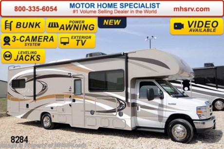 /TX 8/25/14 &lt;a href=&quot;http://www.mhsrv.com/thor-motor-coach/&quot;&gt;&lt;img src=&quot;http://www.mhsrv.com/images/sold-thor.jpg&quot; width=&quot;383&quot; height=&quot;141&quot; border=&quot;0&quot;/&gt;&lt;/a&gt; 2014 CLOSEOUT! World&#39;s RV Show Sale Priced Now Through Sept 6th. Call 800-335-6054 for Details. Receive a $1,000 VISA Gift Card with purchase from Motor Home Specialist while supplies last.   &lt;object width=&quot;400&quot; height=&quot;300&quot;&gt;&lt;param name=&quot;movie&quot; value=&quot;//www.youtube.com/v/zb5_686Rceo?version=3&amp;amp;hl=en_US&quot;&gt;&lt;/param&gt;&lt;param name=&quot;allowFullScreen&quot; value=&quot;true&quot;&gt;&lt;/param&gt;&lt;param name=&quot;allowscriptaccess&quot; value=&quot;always&quot;&gt;&lt;/param&gt;&lt;embed src=&quot;//www.youtube.com/v/zb5_686Rceo?version=3&amp;amp;hl=en_US&quot; type=&quot;application/x-shockwave-flash&quot; width=&quot;400&quot; height=&quot;300&quot; allowscriptaccess=&quot;always&quot; allowfullscreen=&quot;true&quot;&gt;&lt;/embed&gt;&lt;/object&gt; For Lowest Price &amp; Largest Selection Visit the #1 Volume Selling Dealer in the World at MHSRV .com or Call 800-335-6054. MSRP $109,957. New 2014 Thor Motor Coach Four Winds Class C RV. Model 31E bunk house with Ford E-450 chassis, Ford Triton V-10 engine and measures approximately 32 feet 7 inches in length. The Four Winds 31E features the Premier Package which includes solid surface kitchen countertop with pressed dinette top, roller shades, power charging center for electronics, enclosed area for sewer tank valves, water filter system, LED ceiling lights, black tank flush, 30 inch over the range microwave and exterior speakers. Optional equipment includes the HD-Max exterior, cabover entertainment center with a 39&quot; TV/DVD &amp; Soundbar, (2) LCD TVs with DVD player in bunk beds, exterior entertainment center, leatherette sofa, dual child safety tether, power attic fan in overhead bunk, upgraded 15,000 BTU A/C, second auxiliary battery, spare tire, automatic hydraulic leveling jacks, heated remote exterior mirrors with integrated side view cameras, power driver&#39;s chair, leatherette driver &amp; passenger chairs, cockpit carpet mat and wood dash applique. The Four Winds 31E Class C RV has an incredible list of standard features including power windows and locks, bedroom TV, 3 burner high output range top with oven, gas/electric water heater, holding tanks with heat pads, auto transfer switch, wheel liners, valve stem extenders, keyless entry, automatic electric patio awning, back-up monitor, double door refrigerator, roof ladder, 4000 Onan Micro Quiet generator, slick fiberglass exterior, full extension drawer glides, bedspread &amp; pillow shams and much more. FOR ADDITIONAL INFORMATION, BROCHURE, WINDOW STICKER, PHOTOS &amp; VIDEOS PLEASE VISIT MOTOR HOME SPECIALIST AT MHSRV .com or CALL 800-335-6054. At Motor Home Specialist we DO NOT charge any prep or orientation fees like you will find at other dealerships. All sale prices include a 200 point inspection, interior &amp; exterior wash &amp; detail of vehicle, a thorough coach orientation with an MHS technician, an RV Starter&#39;s kit, a nights stay in our delivery park featuring landscaped and covered pads with full hook-ups and much more! Read From Thousands of Testimonials at MHSRV .com and See What They Had to Say About Their Experience at Motor Home Specialist. WHY PAY MORE?...... WHY SETTLE FOR LESS?
