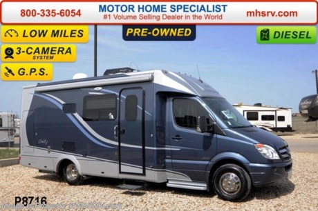 /AR 4/1/14 SOLD** Used Leisure RV for Sale- 2012 Leisure Travel Van Unity 24MB with slide and 12,225 miles. This RV is approximately 24 feet in length with a Mercedes Diesel 188HP engine, power mirrors with heat, power windows, GPS, 3.2 KW Onan generator with 169 hours, power patio awning, slide-out room toppers, water heater, power steps, wheel simulators, black tank rinsing system, exterior shower, 3 camera monitoring system, Magnum inverter, convection microwave, soft touch ceilings, booth converts to sleeper, day/night shades, fold up counter, 2 burner range, sink covers, solid surface counter, all in 1 bath, power Murphy bed drops down over booth, glass door shower and much more.