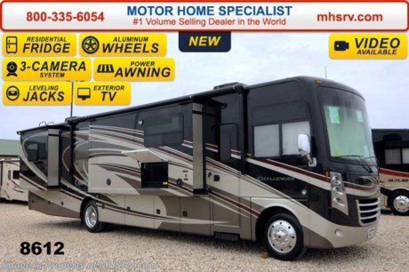 /PA 5/29/15 &lt;a href=&quot;http://www.mhsrv.com/thor-motor-coach/&quot;&gt;&lt;img src=&quot;http://www.mhsrv.com/images/sold-thor.jpg&quot; width=&quot;383&quot; height=&quot;141&quot; border=&quot;0&quot; /&gt;&lt;/a&gt;
Receive a $2,000 VISA Gift Card with purchase from Motor Home Specialist while supplies last. &lt;object width=&quot;400&quot; height=&quot;300&quot;&gt;&lt;param name=&quot;movie&quot; value=&quot;//www.youtube.com/v/bN591K_alkM?hl=en_US&amp;amp;version=3&quot;&gt;&lt;/param&gt;&lt;param name=&quot;allowFullScreen&quot; value=&quot;true&quot;&gt;&lt;/param&gt;&lt;param name=&quot;allowscriptaccess&quot; value=&quot;always&quot;&gt;&lt;/param&gt;&lt;embed src=&quot;//www.youtube.com/v/bN591K_alkM?hl=en_US&amp;amp;version=3&quot; type=&quot;application/x-shockwave-flash&quot; width=&quot;400&quot; height=&quot;300&quot; allowscriptaccess=&quot;always&quot; allowfullscreen=&quot;true&quot;&gt;&lt;/embed&gt;&lt;/object&gt;   MSRP $167,889. The new 2015 Thor Motor Coach Challenger features frameless windows, Flexsteel driver and passenger&#39;s chairs, detachable shore cord, 100 gallon fresh water tank, exterior speakers, LED lighting, beautiful decor, Whirlpool microwave, residential refrigerator, 1800 Watt inverter and a larger bedroom TV. This luxury RV measures approximately 38 feet 1 inch in length and features (3) slide-out rooms, a revolutionary &quot;Island&quot; kitchen with vast countertop space, a custom kitchen bar with wine rack, a hidden trash receptacle, dual vanities in bathroom, a large panoramic window across from kitchen and a motorized hide-a-way 40&quot; LCD TV with sound bar! Optional equipment includes the Cherry Pearl II full body paint exterior, frameless dual pane windows, electric overhead Hide-Away Bunk and a 3-burner range with oven. The 2015 Thor Motor Coach Challenger also features one of the most impressive lists of standard equipment in the RV industry including a Ford Triton V-10 engine, 5-speed automatic transmission, 22-Series ford chassis with aluminum wheels, fully automatic hydraulic leveling system, electric patio awning with LED lighting, side hinged baggage doors, exterior entertainment package, iPod docking station, DVD, LCD TVs, day/night shades, solid surface kitchen counter, dual roof A/C units, 5500 Onan generator, gas/electric water heater, heated and enclosed holding tanks and much more. For additional coach information, brochure, window sticker, videos, photos, reviews &amp; testimonials please visit Motor Home Specialist at MHSRV .com or call 800-335-6054. At MHS we DO NOT charge any prep or orientation fees like you will find at other dealerships. All sale prices include a 200 point inspection, interior &amp; exterior wash &amp; detail of vehicle, a thorough coach orientation with an MHS technician, an RV Starter&#39;s kit, a nights stay in our delivery park featuring landscaped and covered pads with full hook-ups and much more. WHY PAY MORE?... WHY SETTLE FOR LESS? &lt;object width=&quot;400&quot; height=&quot;300&quot;&gt;&lt;param name=&quot;movie&quot; value=&quot;//www.youtube.com/v/VZXdH99Xe00?hl=en_US&amp;amp;version=3&quot;&gt;&lt;/param&gt;&lt;param name=&quot;allowFullScreen&quot; value=&quot;true&quot;&gt;&lt;/param&gt;&lt;param name=&quot;allowscriptaccess&quot; value=&quot;always&quot;&gt;&lt;/param&gt;&lt;embed src=&quot;//www.youtube.com/v/VZXdH99Xe00?hl=en_US&amp;amp;version=3&quot; type=&quot;application/x-shockwave-flash&quot; width=&quot;400&quot; height=&quot;300&quot; allowscriptaccess=&quot;always&quot; allowfullscreen=&quot;true&quot;&gt;&lt;/embed&gt;&lt;/object&gt;