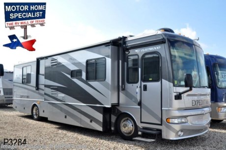 &lt;a href=&quot;http://www.mhsrv.com/other-rvs-for-sale/fleetwood-rvs/&quot;&gt;&lt;img src=&quot;http://www.mhsrv.com/images/sold-fleetwood.jpg&quot; width=&quot;383&quot; height=&quot;141&quot; border=&quot;0&quot; /&gt;&lt;/a&gt;

2006 Fleetwood Expedition model 38N with 3 slides and only 6,692 miles. This RV is approximately 38‘ in length and features a 300 HP Caterpillar diesel engine, Allison 6-speed transmission, Freightliner chassis, Xantrex 2000 watt inverter, Onan 7500 quiet diesel generator, Atwood leveling system, Weldex back up camera system with audio, surround sound with Zenith DVD player, (2) TVs, Trac-Vision satellite, cab radio with CD player, (2) Coleman ducted roof A/C units, 10k lb. hitch, retarder, air brakes, 6-way power seats, cruise, tilt, telescope, power visors, cab fans, heated power mirrors, micro/convection oven, gas stove top, gas oven, electric/gas water heater, washer/dryer combo, private commode, energy management system, dual pane glass, day/night shades, booth/sleeper, sofa/sleeper, love seat sofa, 7’ soft touch vinyl ceilings, fantastic vents, solid surface counters in kitchen, Select Comfort queen bed, wardrobe closet, 50 amp service, roof ladder, power steps, wheel simulators, exterior shower, solar panel, air horns, slide-out awning toppers, power patio awing and more. 