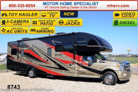 /TX 10/24/14 &lt;a href=&quot;http://www.mhsrv.com/thor-motor-coach/&quot;&gt;&lt;img src=&quot;http://www.mhsrv.com/images/sold-thor.jpg&quot; width=&quot;383&quot; height=&quot;141&quot; border=&quot;0&quot;/&gt;&lt;/a&gt; 2014 CLOSEOUT! Receive a $2,000 VISA Gift Card with purchase from Motor Home Specialist while supplies last.  Sale Price includes $3,000 Factory Rebate for a Limited Time. Family Owned &amp; Operated and the #1 Volume Selling Motor Home Dealer in the World as well as the #1 Thor Motor Coach Dealer in the World. 
&lt;object width=&quot;400&quot; height=&quot;300&quot;&gt;&lt;param name=&quot;movie&quot; value=&quot;http://www.youtube.com/v/fBpsq4hH-Ws?version=3&amp;amp;hl=en_US&quot;&gt;&lt;/param&gt;&lt;param name=&quot;allowFullScreen&quot; value=&quot;true&quot;&gt;&lt;/param&gt;&lt;param name=&quot;allowscriptaccess&quot; value=&quot;always&quot;&gt;&lt;/param&gt;&lt;embed src=&quot;http://www.youtube.com/v/fBpsq4hH-Ws?version=3&amp;amp;hl=en_US&quot; type=&quot;application/x-shockwave-flash&quot; width=&quot;400&quot; height=&quot;300&quot; allowscriptaccess=&quot;always&quot; allowfullscreen=&quot;true&quot;&gt;&lt;/embed&gt;&lt;/object&gt;
MSRP $177,281. New 2014 Thor Motor Coach Outlaw Toy Hauler. Model 35SG with slide-out and a 6.7L V8 PowerStroke Turbo diesel engine with 300HP and 660 lb-ft torque, Ford F-550 SuperDuty chassis, 10,000lb. hitch and a garage door that converts to an outside patio deck. This unit measures approximately 36 feet 9 inches in length. Optional equipment includes the beautiful Tango Red full body paint exterior, exterior entertainment center, dual child safety tethers, (2) 12V attic fans, a 6.0 Onan diesel generator and 2 fold down leatherette sofas in the garage. The Outlaw toy hauler RV has an incredible list of standard features including beautiful wood &amp; interior decor packages, large swivel TV in the cab over bunk area, solid surface kitchen countertop, 3 burner range with oven, gas/electric water heater, heated holding tanks, flat panel TV in the garage, power patio awning, heated remote exterior mirrors frameless windows, fully automatic hydraulic leveling system and much more. For additional photos, details, videos &amp; SALE PRICE please visit Motor Home Specialist; the #1 Volume Selling Dealer in the World at MHSRV .com or Call 800-335-6054. At Motor Home Specialist we DO NOT charge any prep or orientation fees like you will find at other dealerships. All sale prices include a 200 point inspection, interior &amp; exterior wash &amp; detail of vehicle, a thorough coach orientation with an MHS technician, an RV Starter&#39;s kit, a nights stay in our delivery park featuring landscaped and covered pads with full hook-ups and much more! Read From Thousands of Testimonials at MHSRV .com and See What They Had to Say About Their Experience at Motor Home Specialist. WHY PAY MORE?...... WHY SETTLE FOR LESS?  &lt;object width=&quot;400&quot; height=&quot;300&quot;&gt;&lt;param name=&quot;movie&quot; value=&quot;//www.youtube.com/v/ldulGxRJhyo?version=3&amp;amp;hl=en_US&quot;&gt;&lt;/param&gt;&lt;param name=&quot;allowFullScreen&quot; value=&quot;true&quot;&gt;&lt;/param&gt;&lt;param name=&quot;allowscriptaccess&quot; value=&quot;always&quot;&gt;&lt;/param&gt;&lt;embed src=&quot;//www.youtube.com/v/ldulGxRJhyo?version=3&amp;amp;hl=en_US&quot; type=&quot;application/x-shockwave-flash&quot; width=&quot;400&quot; height=&quot;300&quot; allowscriptaccess=&quot;always&quot; allowfullscreen=&quot;true&quot;&gt;&lt;/embed&gt;&lt;/object&gt;