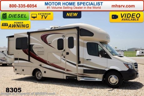 /OR 7/14 &lt;a href=&quot;http://www.mhsrv.com/thor-motor-coach/&quot;&gt;&lt;img src=&quot;http://www.mhsrv.com/images/sold-thor.jpg&quot; width=&quot;383&quot; height=&quot;141&quot; border=&quot;0&quot;/&gt;&lt;/a&gt; #1 Volume Selling Motor Home Dealer in the World. Call 800-335-6054 or visit MHSRV .com for our Upfront &amp; Everyday Low Sale Prices! MSRP $115,315. New 2015 Thor Motor Coach Chateau Citation Sprinter Diesel. Model 24SR. This RV measures approximately 24 ft. 10in. in length &amp; features 2 slide-out rooms, frameless windows and a large mid-ship TV on a slide. Optional equipment includes the beautiful HD-Max exterior, LCD TV in bedroom, wood dash appliqu&#233;, 12V attic fan, holding tanks with heat pads, exterior TV &amp; second auxiliary battery.  The all new 2015 Chateau Citation Sprinter also features a turbo diesel engine, AM/FM/CD, power windows &amp; locks, keyless entry &amp; much more. For additional coach information, brochure, window sticker, videos, photos, Chateau customer reviews &amp; testimonials please visit Motor Home Specialist at MHSRV .com or call 800-335-6054. At MHS we DO NOT charge any prep or orientation fees like you will find at other dealerships. All sale prices include a 200 point inspection, interior &amp; exterior wash &amp; detail of vehicle, a thorough coach orientation with an MHS technician, an RV Starter&#39;s kit, a nights stay in our delivery park featuring landscaped and covered pads with full hook-ups and much more. WHY PAY MORE?... WHY SETTLE FOR LESS?