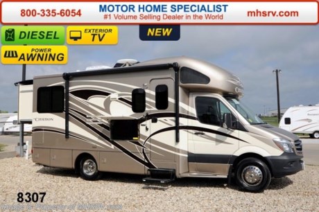 /CA 7/1/14 &lt;a href=&quot;http://www.mhsrv.com/thor-motor-coach/&quot;&gt;&lt;img src=&quot;http://www.mhsrv.com/images/sold-thor.jpg&quot; width=&quot;383&quot; height=&quot;141&quot; border=&quot;0&quot;/&gt;&lt;/a&gt; #1 Volume Selling Motor Home Dealer in the World. Call 800-335-6054 or visit MHSRV .com for our Upfront &amp; Everyday Low Sale Prices! MSRP $129,333. New 2015 Thor Motor Coach Chateau Citation Sprinter Diesel. Model 24SR. This RV measures approximately 24 ft. 10 in. in length &amp; features 2 slide-out rooms, frameless windows and a large mid-ship TV on a slide. Optional equipment includes the beautiful full body paint exterior, LCD TV in bedroom, wood dash appliqu&#233;, 12V attic fan, holding tanks with heat pads, diesel generator, exterior TV &amp; second auxiliary battery.  The all new 2015 Chateau Citation Sprinter also features a turbo diesel engine, AM/FM/CD, power windows &amp; locks, keyless entry &amp; much more. For additional coach information, brochure, window sticker, videos, photos, Chateau customer reviews &amp; testimonials please visit Motor Home Specialist at MHSRV .com or call 800-335-6054. At MHS we DO NOT charge any prep or orientation fees like you will find at other dealerships. All sale prices include a 200 point inspection, interior &amp; exterior wash &amp; detail of vehicle, a thorough coach orientation with an MHS technician, an RV Starter&#39;s kit, a nights stay in our delivery park featuring landscaped and covered pads with full hook-ups and much more. WHY PAY MORE?... WHY SETTLE FOR LESS?