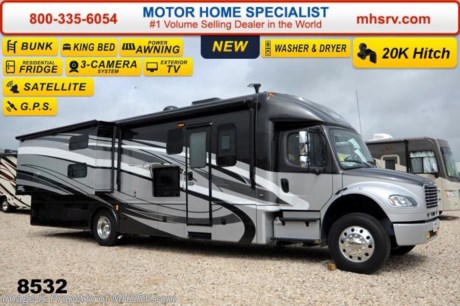 /CO 8/25/14 &lt;a href=&quot;http://www.mhsrv.com/other-rvs-for-sale/dynamax-rv/&quot;&gt;&lt;img src=&quot;http://www.mhsrv.com/images/sold-dynamax.jpg&quot; width=&quot;383&quot; height=&quot;141&quot; border=&quot;0&quot;/&gt;&lt;/a&gt; World&#39;s RV Show Sale Priced Now Through Sept 6th. Call 800-335-6054 for Details. Receive a $1,000 VISA Gift Card with purchase from Motor Home Specialist while supplies last!  &lt;object width=&quot;400&quot; height=&quot;300&quot;&gt;&lt;param name=&quot;movie&quot; value=&quot;http://www.youtube.com/v/fBpsq4hH-Ws?version=3&amp;amp;hl=en_US&quot;&gt;&lt;/param&gt;&lt;param name=&quot;allowFullScreen&quot; value=&quot;true&quot;&gt;&lt;/param&gt;&lt;param name=&quot;allowscriptaccess&quot; value=&quot;always&quot;&gt;&lt;/param&gt;&lt;embed src=&quot;http://www.youtube.com/v/fBpsq4hH-Ws?version=3&amp;amp;hl=en_US&quot; type=&quot;application/x-shockwave-flash&quot; width=&quot;400&quot; height=&quot;300&quot; allowscriptaccess=&quot;always&quot; allowfullscreen=&quot;true&quot;&gt;&lt;/embed&gt;&lt;/object&gt;
Family Owned &amp; Operated and the #1 Volume Selling Motor Home Dealer in the World.  MSRP $289,620. 2015 DynaMax DX3. Perhaps the most luxurious Super C bunk model motor home on the market! This Model 37BHHD is approximately 39 feet 2 inches in length with 2 slides and is powered by a 9.0L Cummins 350HP diesel engine with 1,000 lbs. of torque &amp; massive 33,000 lb. Freightliner M-2 chassis with 20,000 lb. hitch. Options include the Platinum full body exterior 4-Color package, Captiva Sands interior, 2 bunk CD/DVD players, stackable washer dryer, 8 KW Onan diesel generator and MCD blinds. The DX3 also features a Early American Cherry wood package, an exterior LCD TV &amp; entertainment center, king size Serta Mattress, Jacobs C-Brake with low/off/high dash switch, Allison transmission, air brakes with 4 wheel ABS, twin 50 gallon aluminum fuel tanks, electric power windows, 4 point fully automatic hydraulic leveling jacks, remote keyless pad at entry door, 40 inch LCD TV in the living area, Blue-Ray home theater system, In-Motion satellite, Flush mounted LED ceiling lights, solid surface countertops, convection microwave, Frigidaire 23 Cu. Ft. residential french door refrigerator with pull out freezer drawer with water and ice dispenser, touch screen premium AM/FM/CD/DVD radio, GPS with color monitor, color back-up camera, two color side view cameras and a 1,800 Watt inverter. For additional coach information, brochures, window sticker, videos, photos, Dynamax reviews &amp; testimonials as well as additional information about Motor Home Specialist and our manufacturers please visit us at MHSRV .com or call 800-335-6054. At Motor Home Specialist we DO NOT charge any prep or orientation fees like you will find at other dealerships. All sale prices include a 200 point inspection, interior &amp; exterior wash &amp; detail of vehicle, a thorough coach orientation with an MHS technician, an RV Starter&#39;s kit, a nights stay in our delivery park featuring landscaped and covered pads with full hook-ups and much more. WHY PAY MORE?... WHY SETTLE FOR LESS?