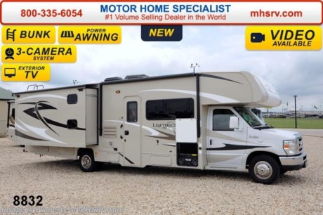/TX 9/1/14 &lt;a href=&quot;http://www.mhsrv.com/coachmen-rv/&quot;&gt;&lt;img src=&quot;http://www.mhsrv.com/images/sold-coachmen.jpg&quot; width=&quot;383&quot; height=&quot;141&quot; border=&quot;0&quot;/&gt;&lt;/a&gt; World&#39;s RV Show Sale Priced Now Through Sept 6th. Call 800-335-6054 for Details.  &lt;object width=&quot;400&quot; height=&quot;300&quot;&gt;&lt;param name=&quot;movie&quot; value=&quot;//www.youtube.com/v/rUwAfncaG3M?version=3&amp;amp;hl=en_US&quot;&gt;&lt;/param&gt;&lt;param name=&quot;allowFullScreen&quot; value=&quot;true&quot;&gt;&lt;/param&gt;&lt;param name=&quot;allowscriptaccess&quot; value=&quot;always&quot;&gt;&lt;/param&gt;&lt;embed src=&quot;//www.youtube.com/v/rUwAfncaG3M?version=3&amp;amp;hl=en_US&quot; type=&quot;application/x-shockwave-flash&quot; width=&quot;400&quot; height=&quot;300&quot; allowscriptaccess=&quot;always&quot; allowfullscreen=&quot;true&quot;&gt;&lt;/embed&gt;&lt;/object&gt; #1 Volume Selling Motor Home Dealer in the World. Call 800-335-6054 or visit MHSRV .com for our Upfront &amp; Everyday Low Sale Prices!  MSRP $102,135. New 2015 Coachmen Leprechaun Bunk Model. Model 320BHF. This Luxury Class C RV measures approximately 32 feet 11 inches in length. This beautiful RV includes the Anniversary package featuring tinted windows, fiberglass counter tops, rear ladder, upgraded sofa, child safety net and ladder (not available with front entertainment center), 3 camera monitoring system, power awning, 50 gallon freshwater tank, 5K lb. hitch &amp; wire, slide-out awnings, glass shower door, Onan generator, 80&quot; long bed, night shades, roller bearing drawer glides, &amp; Azdel composite sidewalls. Options include molded front cap, spare tire, swivel driver seat, exterior privacy windshield cover, 15K BTU A/C, air assist suspension, exterior entertainment center, bedroom TV and the entertainment package featuring a large Coach TV/DVD player &amp; two bunk TVs with DVD players. This amazing class C also features the Leprechaun Luxury package including driver &amp; passenger leatherette seat covers, heated and remote mirrors, convection microwave, wood grain dash applique, upgraded Serta mattress, 6 gallon gas/electric water heater, dual coach batteries, cabover &amp; bedroom power roof vents and heated tank pads.  The Coachmen Leprechaun 320BHF RV is powered by a Ford Triton V-10 engine and E-450 Super Duty chassis.  For additional coach information, brochure, window sticker, videos, photos, Leprechaun customer reviews &amp; testimonials please visit Motor Home Specialist at MHSRV .com or call 800-335-6054. At MHS we DO NOT charge any prep or orientation fees like you will find at other dealerships. All sale prices include a 200 point inspection, interior &amp; exterior wash &amp; detail of vehicle, a thorough coach orientation with an MHS technician, an RV Starter&#39;s kit, a nights stay in our delivery park featuring landscaped and covered pads with full hook-ups and much more. WHY PAY MORE?... WHY SETTLE FOR LESS?  &lt;object width=&quot;400&quot; height=&quot;300&quot;&gt;&lt;param name=&quot;movie&quot; value=&quot;http://www.youtube.com/v/fBpsq4hH-Ws?version=3&amp;amp;hl=en_US&quot;&gt;&lt;/param&gt;&lt;param name=&quot;allowFullScreen&quot; value=&quot;true&quot;&gt;&lt;/param&gt;&lt;param name=&quot;allowscriptaccess&quot; value=&quot;always&quot;&gt;&lt;/param&gt;&lt;embed src=&quot;http://www.youtube.com/v/fBpsq4hH-Ws?version=3&amp;amp;hl=en_US&quot; type=&quot;application/x-shockwave-flash&quot; width=&quot;400&quot; height=&quot;300&quot; allowscriptaccess=&quot;always&quot; allowfullscreen=&quot;true&quot;&gt;&lt;/embed&gt;&lt;/object&gt;