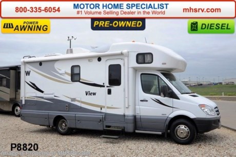 /TX 4/24/14 &lt;a href=&quot;http://www.mhsrv.com/winnebago-rvs/&quot;&gt;&lt;img src=&quot;http://www.mhsrv.com/images/sold-winnebago.jpg&quot; width=&quot;383&quot; height=&quot;141&quot; border=&quot;0&quot;/&gt;&lt;/a&gt; Used Winnebago RV for Sale- 2012 Winnebago View 24M with slide out and 31,221 miles. This RV is approximately 24 feet in length with a Mercedes diesel engine, Sprinter chassis, power mirrors, power windows, 3.2KW Onan generator, power patio awning, slide-out room toppers, gas/electric water heater, exterior shower, fiberglass roof with ladder, 5K lb. hitch, back up camera, exterior speakers, convection microwave, all in 1 bath, cab over bunk, ducted roof A/C and LCD TV with DVD player. For additional information and photos please visit Motor Home Specialist at www.MHSRV .com or call 800-335-6054.
