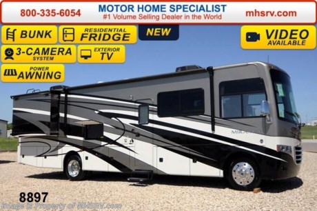 /SC 10/15/14 &lt;a href=&quot;http://www.mhsrv.com/thor-motor-coach/&quot;&gt;&lt;img src=&quot;http://www.mhsrv.com/images/sold-thor.jpg&quot; width=&quot;383&quot; height=&quot;141&quot; border=&quot;0&quot;/&gt;&lt;/a&gt;
2014 CLOSEOUT! Receive a $1,000 VISA Gift Card with purchase from Motor Home Specialist while supplies last.  &lt;object width=&quot;400&quot; height=&quot;300&quot;&gt;&lt;param name=&quot;movie&quot; value=&quot;//www.youtube.com/v/43jBXBFPE9s?version=3&amp;amp;hl=en_US&quot;&gt;&lt;/param&gt;&lt;param name=&quot;allowFullScreen&quot; value=&quot;true&quot;&gt;&lt;/param&gt;&lt;param name=&quot;allowscriptaccess&quot; value=&quot;always&quot;&gt;&lt;/param&gt;&lt;embed src=&quot;//www.youtube.com/v/43jBXBFPE9s?version=3&amp;amp;hl=en_US&quot; type=&quot;application/x-shockwave-flash&quot; width=&quot;400&quot; height=&quot;300&quot; allowscriptaccess=&quot;always&quot; allowfullscreen=&quot;true&quot;&gt;&lt;/embed&gt;&lt;/object&gt; 
&lt;object width=&quot;400&quot; height=&quot;300&quot;&gt;&lt;param name=&quot;movie&quot; value=&quot;http://www.youtube.com/v/_D_MrYPO4yY?version=3&amp;amp;hl=en_US&quot;&gt;&lt;/param&gt;&lt;param name=&quot;allowFullScreen&quot; value=&quot;true&quot;&gt;&lt;/param&gt;&lt;param name=&quot;allowscriptaccess&quot; value=&quot;always&quot;&gt;&lt;/param&gt;&lt;embed src=&quot;http://www.youtube.com/v/_D_MrYPO4yY?version=3&amp;amp;hl=en_US&quot; type=&quot;application/x-shockwave-flash&quot; width=&quot;400&quot; height=&quot;300&quot; allowscriptaccess=&quot;always&quot; allowfullscreen=&quot;true&quot;&gt;&lt;/embed&gt;&lt;/object&gt;
 MSRP $155,244. The All New 2014 Thor Motor Coach Miramar 34.3 Bunk Model. This luxury class A gas motor home measures approximately 35 feet 10 inches in length and features a full wall slide, a booth dinette, side mounted flat panel TV for easy viewing when the slide-out room is in, exterior entertainment center with TV, bunk beds with convertible sofa and a king size bed. Optional equipment includes the beautiful full body paint exterior, power drivers seat, 2 TVs in bunk area with DVD player, dual pane windows &amp; electric overhead drop down bunk. The 2014 Thor Motor Coach Miramar also features one of the most impressive lists of standard equipment in the RV industry including a Ford Triton V-10 engine, 5-speed automatic transmission, Ford 22 Series chassis with 22.5 Michelin tires and high polished aluminum wheels, automatic leveling system with touch pad controls, power patio awning, slide-out room awning toppers, heated/remote exterior mirrors with integrated side view cameras, side hinged baggage doors, halogen headlamps with LED accent lights, heated and enclosed holding tanks, residential refrigerator, solid surface kitchen sink, LCD TVs, DVD, 5500 Onan generator, gas/electric water heater and much more. CALL MOTOR HOME SPECIALIST at 800-335-6054 or Visit MHSRV .com FOR ADDITONAL PHOTOS, DETAILS, BROCHURE, WINDOW STICKER, VIDEOS &amp; MORE. At Motor Home Specialist we DO NOT charge any prep or orientation fees like you will find at other dealerships. All sale prices include a 200 point inspection, interior &amp; exterior wash &amp; detail of vehicle, a thorough coach orientation with an MHS technician, an RV Starter&#39;s kit, a nights stay in our delivery park featuring landscaped and covered pads with full hook-ups and much more! Read From Thousands of Testimonials at MHSRV .com and See What They Had to Say About Their Experience at Motor Home Specialist. WHY PAY MORE?...... WHY SETTLE FOR LESS? &lt;object width=&quot;400&quot; height=&quot;300&quot;&gt;&lt;param name=&quot;movie&quot; value=&quot;//www.youtube.com/v/wsGkgVdi1T8?version=3&amp;amp;hl=en_US&quot;&gt;&lt;/param&gt;&lt;param name=&quot;allowFullScreen&quot; value=&quot;true&quot;&gt;&lt;/param&gt;&lt;param name=&quot;allowscriptaccess&quot; value=&quot;always&quot;&gt;&lt;/param&gt;&lt;embed src=&quot;//www.youtube.com/v/wsGkgVdi1T8?version=3&amp;amp;hl=en_US&quot; type=&quot;application/x-shockwave-flash&quot; width=&quot;400&quot; height=&quot;300&quot; allowscriptaccess=&quot;always&quot; allowfullscreen=&quot;true&quot;&gt;&lt;/embed&gt;&lt;/object&gt;