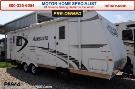 /TX 5/30/2014 &lt;a href=&quot;http://www.mhsrv.com/travel-trailers/&quot;&gt;&lt;img src=&quot;http://www.mhsrv.com/images/sold-traveltrailer.jpg&quot; width=&quot;383&quot; height=&quot;141&quot; border=&quot;0&quot;/&gt;&lt;/a&gt; Used Travel Trailer RV for Sale- 2009 Ultra-lite Aerolite 27CDSL is approximately 26 feet in length with a slide, patio awning, gas/electric water heater, pass-thru storage, black tank rinsing system, exterior shower, exterior speakers, booth converts to sleeper, blinds, microwave, 3 burner range with oven, sink covers, refrigerator, ducted A/C and much more. For additional information and photos please visit Motor Home Specialist at www.MHSRV .com or call 800-335-6054.