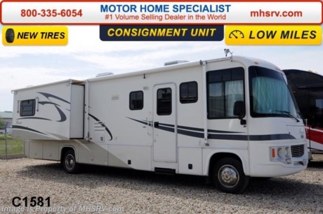 /TX 6/9/2014 &lt;a href=&quot;http://www.mhsrv.com/other-rvs-for-sale/georgie-boy-rvs/&quot;&gt;&lt;img src=&quot;http://www.mhsrv.com/images/sold-georgieboy.jpg&quot; width=&quot;383&quot; height=&quot;141&quot; border=&quot;0&quot;/&gt;&lt;/a&gt; **Consignment** Used Georgie Boy RV for Sale- 2004 Georgie Boy Pursuit 3500DS with 2 slides, only 9,250 miles and new tires. This RV is approximately 34 feet in length with a Ford Triton V10 engine, power mirrors with heat, 5.5KW Onan generator with 290 hours, patio &amp; window awnings, slide-out room toppers, driver&#39;s door, exterior shower, 3.5K lb. hitch, automatic hydraulic leveling system, back up camera, workstation in front of bed, all in 1 bath, 2 ducted roof A/Cs and a TV with DVD player. For additional information and photos please visit Motor Home Specialist at www.MHSRV .com or call 800-335-6054.