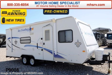 /TX 5/30/2014 &lt;a href=&quot;http://www.mhsrv.com/travel-trailers/&quot;&gt;&lt;img src=&quot;http://www.mhsrv.com/images/sold-traveltrailer.jpg&quot; width=&quot;383&quot; height=&quot;141&quot; border=&quot;0&quot;/&gt;&lt;/a&gt; Used Jayco Travel Trailer for Sale- 2009 Jayco Jayfeather 23B is approximately 21 feet in length with a slide, power patio awning, gas/electric water heater, exterior grill, exterior shower, exterior speakers, LCD TV with DVD player, U-shaped booth converts to sleeper, night shades, microwave, 3 burner range with oven, refrigerator, all in 1 bath, 2 pop out tents with queen size mattress and an A/C system. For additional information and photos please visit Motor Home Specialist at www.MHSRV .com or call 800-335-6054.