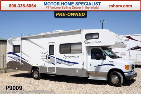 /TX 7/14 &lt;a href=&quot;http://www.mhsrv.com/coachmen-rv/&quot;&gt;&lt;img src=&quot;http://www.mhsrv.com/images/sold-coachmen.jpg&quot; width=&quot;383&quot; height=&quot;141&quot; border=&quot;0&quot;/&gt;&lt;/a&gt; Used Coachmen RV for Sale- 2005 Coachmen Leprechaun 317KS with slide and 30,428 miles. This RV is approximately 31 feet in length with a 6.8L Ford engine, Ford 450 chassis, power mirrors with heat, power windows and locks, 4KW Onan generator with 204 hours, patio awning, slide-out room topper, gas/electric water heater, pass-thru storage, Ride-Rite Air assist, exterior shower, 3.5K lb. hitch, exterior entertainment center, cab over bunk, ducted roof A/C and a TV with DVD player. For additional information and photos please visit Motor Home Specialist at www.MHSRV .com or call 800-335-6054.