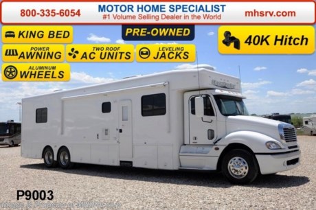 /TX 9/1/14 SOLD   Used Columbia RV for Sale- 2009 Columbia Showhauler 45 with 2 slides and 16,680 miles. This RV is approximately 45 feet in length with a 475HP Caterpillar engine, Freightliner tag axle chassis, power mirrors with heat, power windows and locks, 8KW generator with 200 hours, power patio awning, slide-out room toppers, gas/electric water heater, pass-thru storage, aluminum wheels, automatic hydraulic leveling system, back up camera, inverter, multi-plex lighting, dual pane windows, convection microwave, solid surface counter, all in 1 bath, king size memory foam mattress, 2 ducted roof A/Cs with heat and 2 TVs. For additional information and photos please visit Motor Home Specialist at www.MHSRV .com or call 800-335-6054.