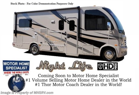 /TX 7/14/14 &lt;a href=&quot;http://www.mhsrv.com/thor-motor-coach/&quot;&gt;&lt;img src=&quot;http://www.mhsrv.com/images/sold-thor.jpg&quot; width=&quot;383&quot; height=&quot;141&quot; border=&quot;0&quot; /&gt;&lt;/a&gt; Family Owned &amp; Operated and the #1 Volume Selling Motor Home Dealer in the World as well as the #1 Thor Motor Coach Dealer in the World. Thor Motor Coach has done it again with the world&#39;s first RUV! (Recreational Utility Vehicle) Check out the new 2015 Thor Motor Coach Axis RUV Model 24.1 with Slide-Out Room! MSRP $97,196. The Axis combines Style, Function, Affordability &amp; Innovation like no other RV available in the industry today! It is powered by a Ford Triton V-10 engine and built on the Ford E-350 Super Duty chassis providing a lower center of gravity and ease of drivability normally found only in a class C RV, but now available in this mini class A motor home measuring approximately 25 ft. 6 inches. Taking superior drivability even one step further, the Axis will also feature something normally only found in a high-end luxury diesel pusher motor coach... an Independent Front Suspension system! With a style all its own the Axis will provide superior handling and fuel economy and appeal to couples &amp; family RVers as well. The uniquely designed rear twin beds easily convert into a huge oversized master bed. You will also find another full size power drop down bunk with air mattress above the cockpit and a large sofa/sleeper with air mattress complete with cup holders. Amazingly, the Axis not only  pulls off a spacious living room, kitchen &amp; bathroom, but also provides a wealth of closet, drawer and even pass-through exterior storage. Optional equipment includes the HD-Max colored sidewalls and graphics, TV/DVD player combo in bedroom, exterior TV, (2) 12V attic fans, 15.0 BTU A/C upgrade, heated holding tanks, microwave and 3-burner high output range with oven and a second auxiliary battery. You will also be pleased to find a host of feature appointments that include tinted and frameless windows, a power patio awning with LED lights, living room TV, LED ceiling lights, Onan 4000 generator, gas/electric water heater, a rear ladder, chrome power and heated mirrors with integrated side-view cameras, back-up camera, 5,000lb. trailer hitch, valve stem extensions, two-tone leatherette furniture and captain&#39;s chairs with designer accents, cabinet doors with designer door fronts and a spacious cockpit design with unparalleled visibility as well as a fold out map/laptop table and an additional cab table that can easily be stored when traveling. For additional coach information, brochures, window sticker, videos, photos, Axis reviews &amp; testimonials as well as additional information about Motor Home Specialist and our manufacturers please visit us at MHSRV .com or call 800-335-6054. At Motor Home Specialist we DO NOT charge any prep or orientation fees like you will find at other dealerships. All sale prices include a 200 point inspection, interior &amp; exterior wash &amp; detail of vehicle, a thorough coach orientation with an MHS technician, an RV Starter&#39;s kit, a nights stay in our delivery park featuring landscaped and covered pads with full hook-ups and much more. WHY PAY MORE?... WHY SETTLE FOR LESS?