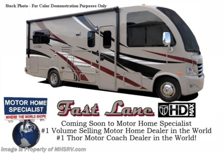 /tx **Sold** Family Owned &amp; Operated and the #1 Volume Selling Motor Home Dealer in the World as well as the #1 Thor Motor Coach Dealer in the World. Thor Motor Coach has done it again with the world&#39;s first RUV! (Recreational Utility Vehicle) Check out the new 2015 Thor Motor Coach Axis RUV Model 24.1 with Slide-Out Room! MSRP $97,196. The Axis combines Style, Function, Affordability &amp; Innovation like no other RV available in the industry today! It is powered by a Ford Triton V-10 engine and built on the Ford E-350 Super Duty chassis providing a lower center of gravity and ease of drivability normally found only in a class C RV, but now available in this mini class A motor home measuring approximately 25 ft. 6 inches. Taking superior drivability even one step further, the Axis will also feature something normally only found in a high-end luxury diesel pusher motor coach... an Independent Front Suspension system! With a style all its own the Axis will provide superior handling and fuel economy and appeal to couples &amp; family RVers as well. The uniquely designed rear twin beds easily convert into a huge oversized master bed. You will also find another full size power drop down bunk with air mattress above the cockpit and a large sofa/sleeper with air mattress complete with cup holders. Amazingly, the Axis not only  pulls off a spacious living room, kitchen &amp; bathroom, but also provides a wealth of closet, drawer and even pass-through exterior storage. Optional equipment includes the HD-Max colored sidewalls and graphics, TV/DVD player combo in bedroom, exterior TV, (2) 12V attic fans, 15.0 BTU A/C upgrade, heated holding tanks, microwave and 3-burner high output range with oven and a second auxiliary battery. You will also be pleased to find a host of feature appointments that include tinted and frameless windows, a power patio awning with LED lights, living room TV, LED ceiling lights, Onan 4000 generator, gas/electric water heater, a rear ladder, chrome power and heated mirrors with integrated side-view cameras, back-up camera, 5,000lb. trailer hitch, valve stem extensions, two-tone leatherette furniture and captain&#39;s chairs with designer accents, cabinet doors with designer door fronts and a spacious cockpit design with unparalleled visibility as well as a fold out map/laptop table and an additional cab table that can easily be stored when traveling. For additional coach information, brochures, window sticker, videos, photos, Axis reviews &amp; testimonials as well as additional information about Motor Home Specialist and our manufacturers please visit us at MHSRV .com or call 800-335-6054. At Motor Home Specialist we DO NOT charge any prep or orientation fees like you will find at other dealerships. All sale prices include a 200 point inspection, interior &amp; exterior wash &amp; detail of vehicle, a thorough coach orientation with an MHS technician, an RV Starter&#39;s kit, a nights stay in our delivery park featuring landscaped and covered pads with full hook-ups and much more. WHY PAY MORE?... WHY SETTLE FOR LESS?