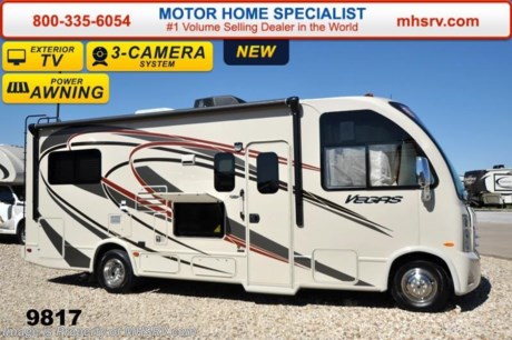/TX 2/23/15 &lt;a href=&quot;http://www.mhsrv.com/thor-motor-coach/&quot;&gt;&lt;img src=&quot;http://www.mhsrv.com/images/sold-thor.jpg&quot; width=&quot;383&quot; height=&quot;141&quot; border=&quot;0&quot;/&gt;&lt;/a&gt;
Thor Motor Coach has done it again with the world&#39;s first RUV! (Recreational Utility Vehicle) Check out the new 2015 Thor Motor Coach Vegas RUV Model 24.1 with Slide-Out Room! MSRP $97,946. The Vegas combines Style, Function, Affordability &amp; Innovation like no other RV available in the industry today! It is powered by a Ford Triton V-10 engine and built on the Ford E-350 Super Duty chassis providing a lower center of gravity and ease of drivability normally found only in a class C RV, but now available in this mini class A motorhome measuring approximately 25 ft. 6 inches. Taking superior drivability even one step further, the Vegas will also feature something normally only found in a high-end luxury diesel pusher motor coach... an Independent Front Suspension system! With a style all its own the Vegas will provide superior handling and fuel economy and appeal to couples &amp; family RVers as well. The uniquely designed rear twin beds easily convert into a huge oversized master bed. You will also find another full size power drop down bunk with air mattress above the cockpit and a large sofa/sleeper with air mattress complete with cup holders. Amazingly, the Vegas not only  pulls off a spacious living room, kitchen &amp; bathroom, but also provides a wealth of closet, drawer and even pass-through exterior storage. Optional equipment includes the HD-Max colored sidewalls and graphics, TV/DVD player combo in bedroom, exterior TV, 12V attic fan in bedroom, 12V attic Fan in living area, 15.0 BTU A/C upgrade, heated holding tanks and a second auxiliary battery. You will also be pleased to find a host of feature appointments that include tinted and frameless windows, a power patio awning with LED lights, convection microwave (N/A with oven option), 3 burner cooktop, living room TV, LED ceiling lights, Onan 4000 generator, gas/electric water heater, a rear ladder, chrome power and heated mirrors with integrated side-view cameras, back-up camera, 5,000lb. trailer hitch, valve stem extensions, two-tone leatherette furniture and captain&#39;s chairs with designer accents, cabinet doors with designer door fronts and a spacious cockpit design with unparalleled visibility as well as a fold out map/laptop table and an additional cab table that can easily be stored when traveling. Call 800-335-6054 or visit MHSRV .com for more details and sale price. At Motor Home Specialist we DO NOT charge any prep or orientation fees like you will find at other dealerships. All sale prices include a 200 point inspection, interior &amp; exterior wash &amp; detail of vehicle, a thorough coach orientation with an MHS technician, an RV Starter&#39;s kit, a nights stay in our delivery park featuring landscaped and covered pads with full hook-ups and much more! Read From Thousands of Testimonials at MHSRV .com and See What They Had to Say About Their Experience at Motor Home Specialist. WHY PAY MORE?...... WHY SETTLE FOR LESS?