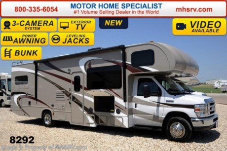 /TX 10/15/14 &lt;a href=&quot;http://www.mhsrv.com/thor-motor-coach/&quot;&gt;&lt;img src=&quot;http://www.mhsrv.com/images/sold-thor.jpg&quot; width=&quot;383&quot; height=&quot;141&quot; border=&quot;0&quot;/&gt;&lt;/a&gt;
Receive a $2,000 VISA Gift Card with purchase from Motor Home Specialist while supplies last.  Family Owned &amp; Operated and the #1 Volume Selling Motor Home Dealer in the World as well as the #1 Thor Motor Coach Dealer in the World.  &lt;object width=&quot;400&quot; height=&quot;300&quot;&gt;&lt;param name=&quot;movie&quot; value=&quot;//www.youtube.com/v/zb5_686Rceo?version=3&amp;amp;hl=en_US&quot;&gt;&lt;/param&gt;&lt;param name=&quot;allowFullScreen&quot; value=&quot;true&quot;&gt;&lt;/param&gt;&lt;param name=&quot;allowscriptaccess&quot; value=&quot;always&quot;&gt;&lt;/param&gt;&lt;embed src=&quot;//www.youtube.com/v/zb5_686Rceo?version=3&amp;amp;hl=en_US&quot; type=&quot;application/x-shockwave-flash&quot; width=&quot;400&quot; height=&quot;300&quot; allowscriptaccess=&quot;always&quot; allowfullscreen=&quot;true&quot;&gt;&lt;/embed&gt;&lt;/object&gt;  MSRP $110,414. New 2015 Thor Motor Coach Four Winds Class C RV. Model 31E bunk house with Ford E-450 chassis, Ford Triton V-10 engine, automatic hydraulic leveling jacks, bedroom TV, frameless windows and measures approximately 32 feet 7 inches in length. The Four Winds 31E features the Premier Package which includes solid surface kitchen countertop with pressed dinette top, roller shades, power charging center for electronics, enclosed area for sewer tank valves, water filter system, LED ceiling lights, black tank flush, 30 inch over the range microwave and exterior speakers. Optional equipment includes the HD-Max exterior, (2) LCD TVs with DVD player in bunk beds, exterior entertainment center, leatherette sofa, child safety tether, power attic fan in bedroom, upgraded 15,000 BTU A/C, second auxiliary battery, spare tire, heated remote exterior mirrors with integrated side view cameras, power driver&#39;s chair, leatherette driver &amp; passenger chairs, cockpit carpet mat and wood dash applique. The Four Winds 31E Class C RV has an incredible list of standard features including power windows and locks, bedroom TV, 3 burner high output range top with oven, gas/electric water heater, holding tanks with heat pads, auto transfer switch, wheel liners, valve stem extenders, keyless entry, automatic electric patio awning, back-up monitor, double door refrigerator, roof ladder, 4000 Onan Micro Quiet generator, slick fiberglass exterior, full extension drawer glides, bedspread &amp; pillow shams and much more. For additional coach information, brochures, window sticker, videos, photos, Four Winds reviews &amp; testimonials as well as additional information about Motor Home Specialist and our manufacturers please visit us at MHSRV .com or call 800-335-6054. At Motor Home Specialist we DO NOT charge any prep or orientation fees like you will find at other dealerships. All sale prices include a 200 point inspection, interior &amp; exterior wash &amp; detail of vehicle, a thorough coach orientation with an MHS technician, an RV Starter&#39;s kit, a nights stay in our delivery park featuring landscaped and covered pads with full hook-ups and much more. WHY PAY MORE?... WHY SETTLE FOR LESS? &lt;object width=&quot;400&quot; height=&quot;300&quot;&gt;&lt;param name=&quot;movie&quot; value=&quot;//www.youtube.com/v/VZXdH99Xe00?hl=en_US&amp;amp;version=3&quot;&gt;&lt;/param&gt;&lt;param name=&quot;allowFullScreen&quot; value=&quot;true&quot;&gt;&lt;/param&gt;&lt;param name=&quot;allowscriptaccess&quot; value=&quot;always&quot;&gt;&lt;/param&gt;&lt;embed src=&quot;//www.youtube.com/v/VZXdH99Xe00?hl=en_US&amp;amp;version=3&quot; type=&quot;application/x-shockwave-flash&quot; width=&quot;400&quot; height=&quot;300&quot; allowscriptaccess=&quot;always&quot; allowfullscreen=&quot;true&quot;&gt;&lt;/embed&gt;&lt;/object&gt;