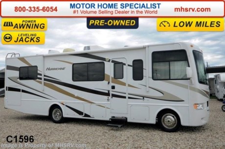 /TX 7/14/14 &lt;a href=&quot;http://www.mhsrv.com/thor-motor-coach/&quot;&gt;&lt;img src=&quot;http://www.mhsrv.com/images/sold-thor.jpg&quot; width=&quot;383&quot; height=&quot;141&quot; border=&quot;0&quot; /&gt;&lt;/a&gt; Used Thor Motor Coach RV for Sale- 2011 Thor Motor Coach Hurricane 30Q with only 12,364 miles. This RV is approximately 31 feet in length with a Ford V10 engine, Ford chassis, 4KW Onan generator with only 13 hours, power patio awning, gas/electric water heater, pass-thru storage, exterior shower, 5K lb. hitch, automatic hydraulic leveling system, back up camera, 3 burner range with oven, all in 1 bath, ducted A/C and 2 LCD TVs. For additional information and photos please visit Motor Home Specialist at www.MHSRV .com or call 800-335-6054.