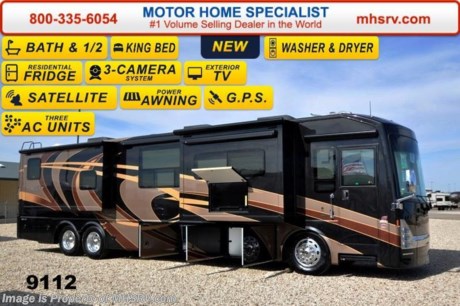 World&#39;s RV Show Priced! Now through April 25th.  Family Owned &amp; Operated and the #1 Volume Selling Motor Home Dealer in the World as well as the #1 Thor Motor Coach Dealer in the World. &lt;object width=&quot;400&quot; height=&quot;300&quot;&gt;&lt;param name=&quot;movie&quot; value=&quot;//www.youtube.com/v/Pkz6nTY9Br4?version=3&amp;amp;hl=en_US&quot;&gt;&lt;/param&gt;&lt;param name=&quot;allowFullScreen&quot; value=&quot;true&quot;&gt;&lt;/param&gt;&lt;param name=&quot;allowscriptaccess&quot; value=&quot;always&quot;&gt;&lt;/param&gt;&lt;embed src=&quot;//www.youtube.com/v/Pkz6nTY9Br4?version=3&amp;amp;hl=en_US&quot; type=&quot;application/x-shockwave-flash&quot; width=&quot;400&quot; height=&quot;300&quot; allowscriptaccess=&quot;always&quot; allowfullscreen=&quot;true&quot;&gt;&lt;/embed&gt;&lt;/object&gt; MSRP $395,059.  New 2015 Thor Motor Coach Tuscany with 4 slides: Model 42HQ (Bath &amp; 1/2) - This luxury diesel motorhome measures approximately 43 feet 2 inches in length and is highlighted by a passenger side J-Lounge sofa, 60&quot; retractable LED TV, wine cooler, king bed, diesel fired Aqua Hot, stackable washer/dryer, residential refrigerator, dishwasher drawer, exterior entertainment center, 450 HP Cummins diesel engine, Freightliner tag axle chassis with IFS (Independent Front Suspension), Allison 6-speed automatic transmission, high polished aluminum wheels, (2) stage Jacobs brake, dual fuel fills, full length stainless stone guard, fully automatic (4) point leveling system &amp; much more. Options include beautiful full body paint exterior, Winegard Trav&#39;ler HD Satellite and a large overhead LCD TV. New features for the 2015 Tuscany include a 10KW generator, (3) 15K BTU low-profile roof A/C&#39;s with heat pumps, LED light on the patio and door awnings, new designer wainscoting wallboard features, Uniguard metal wraps on all slide toppers, a 40 inch exterior TV and MUCH more. For additional coach information, brochures, window sticker, videos, photos, Tuscany reviews &amp; testimonials as well as additional information about Motor Home Specialist and our manufacturers please visit us at MHSRV .com or call 800-335-6054. At Motor Home Specialist we DO NOT charge any prep or orientation fees like you will find at other dealerships. All sale prices include a 200 point inspection, interior &amp; exterior wash &amp; detail of vehicle, a thorough coach orientation with an MHS technician, an RV Starter&#39;s kit, a nights stay in our delivery park featuring landscaped and covered pads with full hook-ups and much more. WHY PAY MORE?... WHY SETTLE FOR LESS?