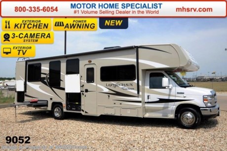 /TX 9/1/14 &lt;a href=&quot;http://www.mhsrv.com/coachmen-rv/&quot;&gt;&lt;img src=&quot;http://www.mhsrv.com/images/sold-coachmen.jpg&quot; width=&quot;383&quot; height=&quot;141&quot; border=&quot;0&quot;/&gt;&lt;/a&gt; World&#39;s RV Show Sale Priced Now Through Sept 6th. Call 800-335-6054 for Details. Family Owned &amp; Operated and the #1 Volume Selling Motor Home Dealer in the World as well as the #1 Coachmen in the World.  MSRP $102,140. New 2015 Coachmen Leprechaun. Model 317SA. This Luxury Class C RV measures approximately 32 feet 6 inches in length with the Anniversary package featuring tinted windows, fiberglass counter tops, rear ladder, upgraded sofa, child safety net and ladder (N/A with front entertainment center), back up camera &amp; monitor, power awning, 50 gallon fresh water, 5,000 lb. hitch &amp; wire, slide-out awnings, glass shower door, Onan generator, 80&quot; long bed, night shades, roller bearing drawer glides and Azdel Composite sidewalls. Options include a molded front cap, spare tire, swivel driver seat, air assist suspension, exterior privacy windshield cover, exterior camp kitchen, 15,000 BTU A/C with heat pump, large LED TV/DVD player and exterior entertainment center. This amazing class C also features the Leprechaun Luxury package including driver &amp; passenger leatherette seat covers, heated and remote mirrors, convection microwave, wood grain dash applique, upgraded Serta mattress, 6 gallon gas/electric water heater, dual coach batteries, cabover &amp; bedroom power roof vents and heated tank pads. For additional coach information, brochures, window sticker, videos, photos, Leprechaun reviews &amp; testimonials as well as additional information about Motor Home Specialist and our manufacturers please visit us at MHSRV .com or call 800-335-6054. At Motor Home Specialist we DO NOT charge any prep or orientation fees like you will find at other dealerships. All sale prices include a 200 point inspection, interior &amp; exterior wash &amp; detail of vehicle, a thorough coach orientation with an MHS technician, an RV Starter&#39;s kit, a nights stay in our delivery park featuring landscaped and covered pads with full hook-ups and much more. WHY PAY MORE?... WHY SETTLE FOR LESS? 
&lt;object width=&quot;400&quot; height=&quot;300&quot;&gt;&lt;param name=&quot;movie&quot; value=&quot;http://www.youtube.com/v/fBpsq4hH-Ws?version=3&amp;amp;hl=en_US&quot;&gt;&lt;/param&gt;&lt;param name=&quot;allowFullScreen&quot; value=&quot;true&quot;&gt;&lt;/param&gt;&lt;param name=&quot;allowscriptaccess&quot; value=&quot;always&quot;&gt;&lt;/param&gt;&lt;embed src=&quot;http://www.youtube.com/v/fBpsq4hH-Ws?version=3&amp;amp;hl=en_US&quot; type=&quot;application/x-shockwave-flash&quot; width=&quot;400&quot; height=&quot;300&quot; allowscriptaccess=&quot;always&quot; allowfullscreen=&quot;true&quot;&gt;&lt;/embed&gt;&lt;/object&gt;