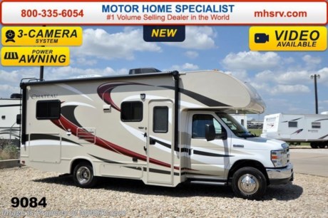 /TX 11/24/14 &lt;a href=&quot;http://www.mhsrv.com/thor-motor-coach/&quot;&gt;&lt;img src=&quot;http://www.mhsrv.com/images/sold-thor.jpg&quot; width=&quot;383&quot; height=&quot;141&quot; border=&quot;0&quot;/&gt;&lt;/a&gt;
Receive a $2,000 VISA Gift Card with purchase from Motor Home Specialist while supplies last. &lt;object width=&quot;400&quot; height=&quot;300&quot;&gt;&lt;param name=&quot;movie&quot; value=&quot;//www.youtube.com/v/zb5_686Rceo?version=3&amp;amp;hl=en_US&quot;&gt;&lt;/param&gt;&lt;param name=&quot;allowFullScreen&quot; value=&quot;true&quot;&gt;&lt;/param&gt;&lt;param name=&quot;allowscriptaccess&quot; value=&quot;always&quot;&gt;&lt;/param&gt;&lt;embed src=&quot;//www.youtube.com/v/zb5_686Rceo?version=3&amp;amp;hl=en_US&quot; type=&quot;application/x-shockwave-flash&quot; width=&quot;400&quot; height=&quot;300&quot; allowscriptaccess=&quot;always&quot; allowfullscreen=&quot;true&quot;&gt;&lt;/embed&gt;&lt;/object&gt;  #1 Volume Selling Motor Home Dealer in the World. Call 800-335-6054 or visit MHSRV .com for our Upfront &amp; Everyday Low Sale Prices!  MSRP $88,753. New 2015 Thor Motor Coach Chateau Class C RV. Model 24C with slide-out, Ford E-350 chassis &amp; Ford Triton V-10 engine. This unit measures approximately 24 feet 11 inches in length. Optional equipment includes the all new HD-Max color exterior, convection microwave, leatherette U-Shaped dinette, child safety tether, exterior shower, heated holding tanks, second auxiliary battery, wheel liners, valve stem extenders, keyless entry, spare tire, back-up monitor, heated remote exterior mirrors with integrated side view cameras, leatherette driver &amp; passenger captain&#39;s chairs, cockpit carpet mat and wood dash applique. The Chateau Class C RV has an incredible list of standard features for 2015 including Mega exterior storage, gas/electric water heater, electric patio awning with LED lighting, an LCD TV, power windows and locks, U-shaped dinette/sleeper with seat belts, tinted coach glass, molded front cap, double door refrigerator, skylight, roof ladder, roof A/C unit, 4000 Onan Micro Quiet generator, slick fiberglass exterior, full extension drawer glides, bedspread &amp; pillow shams and much more. For additional coach information, brochure, window sticker, videos, photos, Chateau customer reviews &amp; testimonials please visit Motor Home Specialist at MHSRV .com or call 800-335-6054. At MHS we DO NOT charge any prep or orientation fees like you will find at other dealerships. All sale prices include a 200 point inspection, interior &amp; exterior wash &amp; detail of vehicle, a thorough coach orientation with an MHS technician, an RV Starter&#39;s kit, a nights stay in our delivery park featuring landscaped and covered pads with full hook-ups and much more. WHY PAY MORE?... WHY SETTLE FOR LESS? 