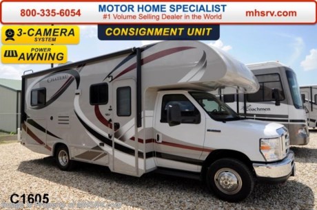 /TX 7/14 &lt;a href=&quot;http://www.mhsrv.com/thor-motor-coach/&quot;&gt;&lt;img src=&quot;http://www.mhsrv.com/images/sold-thor.jpg&quot; width=&quot;383&quot; height=&quot;141&quot; border=&quot;0&quot;/&gt;&lt;/a&gt; **Consignment** Used 2014 Thor Motor Coach Chateau Class C RV. Model 24C with slide-out, Ford E-350 chassis &amp; Ford Triton V-10 engine. This unit measures approximately 24 feet 11 inches in length. Equipment includes a cab over entertainment center with 39&quot; TV &amp; sound bar, convection microwave, leatherette U-shaped dinette, child safety tether, exterior shower, heated holding tanks, second auxiliary battery, wheel liners, valve stem extenders, keyless entry, spare tire, back-up monitor, heated remote exterior mirrors with integrated side view cameras, leatherette driver &amp; passenger chairs, cockpit carpet mat and wood dash applique. The Chateau Class C RV has an incredible list of standard features for 2014 including Mega exterior storage, gas/electric water heater, auto transfer switch, electric patio awning, power windows and locks, U-shaped dinette/sleeper with seat belts, tinted coach glass, molded front cap, double door refrigerator, skylight, roof ladder, roof A/C unit, 4000 Onan Micro Quiet generator, slick fiberglass exterior, patio awning, full extension drawer glides and much more. FOR ADDITIONAL INFORMATION PLEASE VISIT MOTOR HOME SPECIALIST AT MHSRV .com or CALL 800-335-6054. 