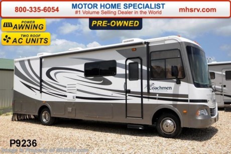 Used Coachmen RV for Sale- 2010 Coachmen Mirada 29DSF with 2 slides and 17,663 miles. This RV is approximately 31 feet in length with a Ford Triton V10 engine, 6.5KW generator with 123 hours, power patio awning, slide-out room toppers, pass-thru storage, exterior shower, 5K lb. hitch, automatic hydraulic leveling system, dual pane windows, ducted A/C and 2 TVs. For additional information and photos please visit Motor Home Specialist at www.MHSRV .com or call 800-335-6054.