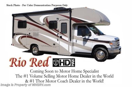 /TX 11/24/14 &lt;a href=&quot;http://www.mhsrv.com/thor-motor-coach/&quot;&gt;&lt;img src=&quot;http://www.mhsrv.com/images/sold-thor.jpg&quot; width=&quot;383&quot; height=&quot;141&quot; border=&quot;0&quot;/&gt;&lt;/a&gt;
Family Owned &amp; Operated and the #1 Volume Selling Motor Home Dealer in the World as well as the #1 Thor Motor Coach Dealer in the World. MSRP $78,707. New 2015 Thor Motor Coach Four Winds Class C RV. Model 22E with Ford E-350 chassis &amp; Ford Triton V-10 engine. This unit measures approximately 23 feet 11 inches in length. Optional equipment includes the amazing HD-Max color exterior, heated holding tanks, wheel liners and back-up monitor. The Four Winds Class C RV has an incredible list of standard features for 2015 including Mega exterior storage, power windows and locks, gas/electric water heater, large TV on a swivel in the over head cab (N/A with cab over entertainment center), auto transfer switch, power patio awning with integrated LED lighting, double door refrigerator, skylight, 4000 Onan Micro Quiet generator, slick fiberglass exterior, full extension drawer glides, roof ladder, bedspread &amp; pillow shams, power vent and much more. For additional coach information, brochures, window sticker, videos, photos, Four Winds reviews &amp; testimonials as well as additional information about Motor Home Specialist and our manufacturers please visit us at MHSRV .com or call 800-335-6054. At Motor Home Specialist we DO NOT charge any prep or orientation fees like you will find at other dealerships. All sale prices include a 200 point inspection, interior &amp; exterior wash &amp; detail of vehicle, a thorough coach orientation with an MHS technician, an RV Starter&#39;s kit, a nights stay in our delivery park featuring landscaped and covered pads with full hook-ups and much more. WHY PAY MORE?... WHY SETTLE FOR LESS?