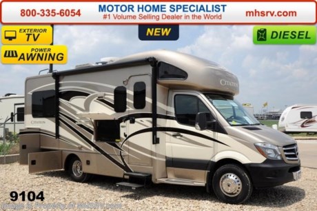 /MT &lt;a href=&quot;http://www.mhsrv.com/thor-motor-coach/&quot;&gt;&lt;img src=&quot;http://www.mhsrv.com/images/sold-thor.jpg&quot; width=&quot;383&quot; height=&quot;141&quot; border=&quot;0&quot;/&gt;&lt;/a&gt;
Family Owned &amp; Operated and the #1 Volume Selling Motor Home Dealer in the World as well as the #1 Thor Motor Coach Dealer in the World.  MSRP $127,615. New 2015 Thor Motor Coach Chateau Citation Sprinter Diesel. Model 24ST. This RV measures approximately 25ft. 9in. in length &amp; features a slide-out room, frameless windows and 2 beds. Optional equipment includes the beautiful full body paint exterior, diesel generator, LCD TV in bedroom, wood dash applique, 12V attic fan, exterior TV &amp; second auxiliary battery. The all new 2015 Chateau Citation Sprinter also features a turbo diesel engine, AM/FM/CD, power windows &amp; locks, keyless entry &amp; much more. For additional coach information, brochures, window sticker, videos, photos, Chateau reviews &amp; testimonials as well as additional information about Motor Home Specialist and our manufacturers please visit us at MHSRV .com or call 800-335-6054. At Motor Home Specialist we DO NOT charge any prep or orientation fees like you will find at other dealerships. All sale prices include a 200 point inspection, interior &amp; exterior wash &amp; detail of vehicle, a thorough coach orientation with an MHS technician, an RV Starter&#39;s kit, a nights stay in our delivery park featuring landscaped and covered pads with full hook-ups and much more. WHY PAY MORE?... WHY SETTLE FOR LESS?