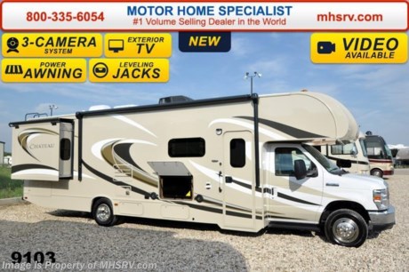 /TX 3/3/15 &lt;a href=&quot;http://www.mhsrv.com/thor-motor-coach/&quot;&gt;&lt;img src=&quot;http://www.mhsrv.com/images/sold-thor.jpg&quot; width=&quot;383&quot; height=&quot;141&quot; border=&quot;0&quot;/&gt;&lt;/a&gt;
Receive a $2,000 VISA Gift Card with purchase from Motor Home Specialist. Offer ends Feb. 28th, 2015.  Family Owned &amp; Operated and the #1 Volume Selling Motor Home Dealer in the World as well as the #1 Thor Motor Coach Dealer in the World.  &lt;object width=&quot;400&quot; height=&quot;300&quot;&gt;&lt;param name=&quot;movie&quot; value=&quot;//www.youtube.com/v/zb5_686Rceo?version=3&amp;amp;hl=en_US&quot;&gt;&lt;/param&gt;&lt;param name=&quot;allowFullScreen&quot; value=&quot;true&quot;&gt;&lt;/param&gt;&lt;param name=&quot;allowscriptaccess&quot; value=&quot;always&quot;&gt;&lt;/param&gt;&lt;embed src=&quot;//www.youtube.com/v/zb5_686Rceo?version=3&amp;amp;hl=en_US&quot; type=&quot;application/x-shockwave-flash&quot; width=&quot;400&quot; height=&quot;300&quot; allowscriptaccess=&quot;always&quot; allowfullscreen=&quot;true&quot;&gt;&lt;/embed&gt;&lt;/object&gt;  MSRP $109,214. New 2015 Thor Motor Coach Chateau Class C RV. Model 31L with Ford E-450 chassis, Ford Triton V-10 engine and measures approximately 32 feet 7 inches in length. The Chateau 31L features the Premier Package which includes solid surface kitchen countertop with pressed dinette top, roller shades, power charging center for electronics, enclosed area for sewer tank valves, water filter system, LED ceiling lights, black tank flush, 30 inch over the range microwave and exterior speakers.  Optional equipment includes the HD-Max exterior, exterior entertainment center, child safety tether, power attic fan, upgraded 15,000 BTU A/C, second auxiliary battery, spare tire, full automatic hydraulic leveling jacks, heated remote exterior mirrors with integrated side view cameras, power driver&#39;s chair, leatherette driver &amp; passenger chairs, cockpit carpet mat and wood dash appliqu&#233;. The Chateau Class C RV has an incredible list of standard features including power windows and locks, bedroom TV, 3 burner high output range top with oven, gas/electric water heater, holding tanks with heat pads, auto transfer switch, wheel liners, valve stem extenders, keyless entry, automatic electric patio awning, back-up monitor, double door refrigerator, roof ladder, 4000 Onan Micro Quiet generator, slick fiberglass exterior, full extension drawer glides, bedspread &amp; pillow shams and much more. For additional coach information, brochures, window sticker, videos, photos, Chateau reviews &amp; testimonials as well as additional information about Motor Home Specialist and our manufacturers please visit us at MHSRV .com or call 800-335-6054. At Motor Home Specialist we DO NOT charge any prep or orientation fees like you will find at other dealerships. All sale prices include a 200 point inspection, interior &amp; exterior wash &amp; detail of vehicle, a thorough coach orientation with an MHS technician, an RV Starter&#39;s kit, a nights stay in our delivery park featuring landscaped and covered pads with full hook-ups and much more. WHY PAY MORE?... WHY SETTLE FOR LESS? &lt;object width=&quot;400&quot; height=&quot;300&quot;&gt;&lt;param name=&quot;movie&quot; value=&quot;//www.youtube.com/v/VZXdH99Xe00?hl=en_US&amp;amp;version=3&quot;&gt;&lt;/param&gt;&lt;param name=&quot;allowFullScreen&quot; value=&quot;true&quot;&gt;&lt;/param&gt;&lt;param name=&quot;allowscriptaccess&quot; value=&quot;always&quot;&gt;&lt;/param&gt;&lt;embed src=&quot;//www.youtube.com/v/VZXdH99Xe00?hl=en_US&amp;amp;version=3&quot; type=&quot;application/x-shockwave-flash&quot; width=&quot;400&quot; height=&quot;300&quot; allowscriptaccess=&quot;always&quot; allowfullscreen=&quot;true&quot;&gt;&lt;/embed&gt;&lt;/object&gt;