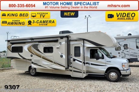 /TX 5-21-15 &lt;a href=&quot;http://www.mhsrv.com/thor-motor-coach/&quot;&gt;&lt;img src=&quot;http://www.mhsrv.com/images/sold-thor.jpg&quot; width=&quot;383&quot; height=&quot;141&quot; border=&quot;0&quot;/&gt;&lt;/a&gt;
Receive a $2,000 VISA Gift Card with purchase from Motor Home Specialist while supplies last. Family Owned &amp; Operated and the #1 Volume Selling Motor Home Dealer in the World as well as the #1 Thor Motor Coach Dealer in the World.   &lt;object width=&quot;400&quot; height=&quot;300&quot;&gt;&lt;param name=&quot;movie&quot; value=&quot;//www.youtube.com/v/zb5_686Rceo?version=3&amp;amp;hl=en_US&quot;&gt;&lt;/param&gt;&lt;param name=&quot;allowFullScreen&quot; value=&quot;true&quot;&gt;&lt;/param&gt;&lt;param name=&quot;allowscriptaccess&quot; value=&quot;always&quot;&gt;&lt;/param&gt;&lt;embed src=&quot;//www.youtube.com/v/zb5_686Rceo?version=3&amp;amp;hl=en_US&quot; type=&quot;application/x-shockwave-flash&quot; width=&quot;400&quot; height=&quot;300&quot; allowscriptaccess=&quot;always&quot; allowfullscreen=&quot;true&quot;&gt;&lt;/embed&gt;&lt;/object&gt;  MSRP $101,091. New 2015 Thor Motor Coach Chateau Class C RV. Model 28F with slide-out, king size bed, Ford E-350 chassis &amp; Ford Triton V-10 engine. This unit measures approximately 29 feet 7 inches in length. Optional equipment includes the all new HD-Max exterior, bedroom TV with DVD player, exterior entertainment center, convection microwave, child safety tether, 12V attic fan, upgraded 15.0 BTU A/C, exterior shower, second auxiliary battery, spart tire, heated remote exterior mirrors with integrated side view cameras, leatherette driver &amp; passenger seats, cockpit carpet mat and wood dash appliqu&#233;. The Chateau Class C RV has an incredible list of standard features for 2015 including a gas/electric water heater, electric patio awning with LED lighting, an LCD TV, power windows and locks, tinted coach glass, molded front cap, double door refrigerator, skylight, roof ladder, roof A/C unit, 4000 Onan Micro Quiet generator, slick fiberglass exterior, full extension drawer glides, bedspread &amp; pillow shams and much more. For additional coach information, brochures, window sticker, videos, photos, Chateau reviews &amp; testimonials as well as additional information about Motor Home Specialist and our manufacturers please visit us at MHSRV .com or call 800-335-6054. At Motor Home Specialist we DO NOT charge any prep or orientation fees like you will find at other dealerships. All sale prices include a 200 point inspection, interior &amp; exterior wash &amp; detail of vehicle, a thorough coach orientation with an MHS technician, an RV Starter&#39;s kit, a nights stay in our delivery park featuring landscaped and covered pads with full hook-ups and much more. WHY PAY MORE?... WHY SETTLE FOR LESS?