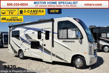 &lt;a href=&quot;http://www.mhsrv.com/thor-motor-coach/&quot;&gt;&lt;img src=&quot;http://www.mhsrv.com/images/sold-thor.jpg&quot; width=&quot;383&quot; height=&quot;141&quot; border=&quot;0&quot;/&gt;&lt;/a&gt;   Family Owned &amp; Operated and the #1 Volume Selling Motor Home Dealer in the World as well as the #1 Thor Motor Coach Dealer in the World. &lt;iframe width=&quot;400&quot; height=&quot;300&quot; src=&quot;https://www.youtube.com/embed/l1UfqXd9S_4&quot; frameborder=&quot;0&quot; allowfullscreen&gt;&lt;/iframe&gt; Thor Motor Coach has done it again with the world&#39;s first RUV! (Recreational Utility Vehicle) Check out the new 2015 Thor Motor Coach Vegas RUV Model 24.1 with Slide-Out Room! MSRP $97,946. The Vegas combines Style, Function, Affordability &amp; Innovation like no other RV available in the industry today! It is powered by a Ford Triton V-10 engine and built on the Ford E-350 Super Duty chassis providing a lower center of gravity and ease of drivability normally found only in a class C RV, but now available in this mini class A motor home measuring approximately 25 ft. 6 inches. Taking superior drivability even one step further, the Vegas will also feature something normally only found in a high-end luxury diesel pusher motor coach... an Independent Front Suspension system! With a style all its own the Vegas will provide superior handling and fuel economy and appeal to couples &amp; family RVers as well. The uniquely designed rear twin beds easily convert into a huge oversized master bed. You will also find another full size power drop down bunk with air mattress above the cockpit and a large sofa/sleeper with air mattress complete with cup holders. Amazingly, the Vegas not only  pulls off a spacious living room, kitchen &amp; bathroom, but also provides a wealth of closet, drawer and even pass-through exterior storage. Optional equipment includes the HD-Max colored sidewalls and graphics, TV/DVD player combo in bedroom, exterior TV, (2) 12V attic fans, 15.0 BTU A/C upgrade, heated holding tanks and a second auxiliary battery. You will also be pleased to find a host of feature appointments that include tinted and frameless windows, a power patio awning with LED lights, convection microwave (N/A with oven option), 3 burner cooktop, living room TV, LED ceiling lights, Onan 4000 generator, gas/electric water heater, a rear ladder, chrome power and heated mirrors with integrated side-view cameras, back-up camera, 5,000lb. trailer hitch, valve stem extensions, two-tone leatherette furniture and captain&#39;s chairs with designer accents, cabinet doors with designer door fronts and a spacious cockpit design with unparalleled visibility as well as a fold out map/laptop table and an additional cab table that can easily be stored when traveling. For additional coach information, brochures, window sticker, videos, photos, Vegas reviews &amp; testimonials as well as additional information about Motor Home Specialist and our manufacturers please visit us at MHSRV .com or call 800-335-6054. At Motor Home Specialist we DO NOT charge any prep or orientation fees like you will find at other dealerships. All sale prices include a 200 point inspection, interior &amp; exterior wash &amp; detail of vehicle, a thorough coach orientation with an MHS technician, an RV Starter&#39;s kit, a nights stay in our delivery park featuring landscaped and covered pads with full hook-ups and much more. WHY PAY MORE?... WHY SETTLE FOR LESS? &lt;iframe width=&quot;400&quot; height=&quot;300&quot; src=&quot;https://www.youtube.com/embed/fX32ujbOYgc&quot; frameborder=&quot;0&quot; allowfullscreen&gt;&lt;/iframe&gt;