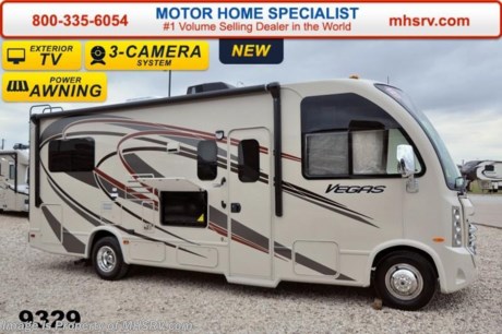 /VA 12/29 &lt;a href=&quot;http://www.mhsrv.com/thor-motor-coach/&quot;&gt;&lt;img src=&quot;http://www.mhsrv.com/images/sold-thor.jpg&quot; width=&quot;383&quot; height=&quot;141&quot; border=&quot;0&quot;/&gt;&lt;/a&gt;
Receive a $2,000 VISA Gift Card with purchase from Motor Home Specialist while supplies last.  Family Owned &amp; Operated and the #1 Volume Selling Motor Home Dealer in the World as well as the #1 Thor Motor Coach Dealer in the World. Thor Motor Coach has done it again with the world&#39;s first RUV! (Recreational Utility Vehicle) Check out the new 2015 Thor Motor Coach Vegas RUV Model 24.1 with Slide-Out Room! MSRP $97,946. The Vegas combines Style, Function, Affordability &amp; Innovation like no other RV available in the industry today! It is powered by a Ford Triton V-10 engine and built on the Ford E-350 Super Duty chassis providing a lower center of gravity and ease of drivability normally found only in a class C RV, but now available in this mini class A motor home measuring approximately 25 ft. 6 inches. Taking superior drivability even one step further, the Vegas will also feature something normally only found in a high-end luxury diesel pusher motor coach... an Independent Front Suspension system! With a style all its own the Vegas will provide superior handling and fuel economy and appeal to couples &amp; family RVers as well. The uniquely designed rear twin beds easily convert into a huge oversized master bed. You will also find another full size power drop down bunk with air mattress above the cockpit and a large sofa/sleeper with air mattress complete with cup holders. Amazingly, the Vegas not only  pulls off a spacious living room, kitchen &amp; bathroom, but also provides a wealth of closet, drawer and even pass-through exterior storage. Optional equipment includes the HD-Max colored sidewalls and graphics, TV/DVD player combo in bedroom, exterior TV, (2) 12V attic fans, 15.0 BTU A/C upgrade, heated holding tanks and a second auxiliary battery. You will also be pleased to find a host of feature appointments that include tinted and frameless windows, a power patio awning with LED lights, convection microwave (N/A with oven option), 3 burner cooktop, living room TV, LED ceiling lights, Onan 4000 generator, gas/electric water heater, a rear ladder, chrome power and heated mirrors with integrated side-view cameras, back-up camera, 5,000lb. trailer hitch, valve stem extensions, two-tone leatherette furniture and captain&#39;s chairs with designer accents, cabinet doors with designer door fronts and a spacious cockpit design with unparalleled visibility as well as a fold out map/laptop table and an additional cab table that can easily be stored when traveling. For additional coach information, brochures, window sticker, videos, photos, Vegas reviews &amp; testimonials as well as additional information about Motor Home Specialist and our manufacturers please visit us at MHSRV .com or call 800-335-6054. At Motor Home Specialist we DO NOT charge any prep or orientation fees like you will find at other dealerships. All sale prices include a 200 point inspection, interior &amp; exterior wash &amp; detail of vehicle, a thorough coach orientation with an MHS technician, an RV Starter&#39;s kit, a nights stay in our delivery park featuring landscaped and covered pads with full hook-ups and much more. WHY PAY MORE?... WHY SETTLE FOR LESS?