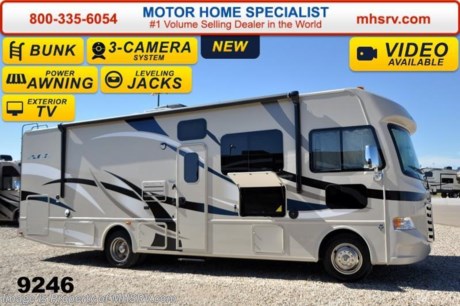 /TX 4/27/15 &lt;a href=&quot;http://www.mhsrv.com/thor-motor-coach/&quot;&gt;&lt;img src=&quot;http://www.mhsrv.com/images/sold-thor.jpg&quot; width=&quot;383&quot; height=&quot;141&quot; border=&quot;0&quot;/&gt;&lt;/a&gt;  Receive a $1,000 VISA Gift Card with purchase from Motor Home Specialist while supplies last.  Family Owned &amp; Operated and the #1 Volume Selling Motor Home Dealer in the World as well as the #1 A.C.E. Dealer in the World.  &lt;object width=&quot;400&quot; height=&quot;300&quot;&gt;&lt;param name=&quot;movie&quot; value=&quot;http://www.youtube.com/v/fBpsq4hH-Ws?version=3&amp;amp;hl=en_US&quot;&gt;&lt;/param&gt;&lt;param name=&quot;allowFullScreen&quot; value=&quot;true&quot;&gt;&lt;/param&gt;&lt;param name=&quot;allowscriptaccess&quot; value=&quot;always&quot;&gt;&lt;/param&gt;&lt;embed src=&quot;http://www.youtube.com/v/fBpsq4hH-Ws?version=3&amp;amp;hl=en_US&quot; type=&quot;application/x-shockwave-flash&quot; width=&quot;400&quot; height=&quot;300&quot; allowscriptaccess=&quot;always&quot; allowfullscreen=&quot;true&quot;&gt;&lt;/embed&gt;&lt;/object&gt; MSRP $112,166. New 2015 Thor Motor Coach A.C.E. Model EVO 30.2 Bunk Model with a full wall slide and (2) LCD TV&#39;s w/DVD player in bunk beds. The A.C.E. is the class A &amp; C Evolution. It Combines many of the most popular features of a class A motorhome and a class C motorhome to make something truly unique to the RV industry. This unit measures approximately 31 feet 4 inches in length. Optional equipment includes beautiful HD-Max exterior, exterior entertainment center, TV &amp; DVD player in bedroom, (2) 12V attic fans, second auxiliary battery and a 15.0 BUT A/C IPO 13.5 BTU. The A.C.E. also features a Ford Triton V-10 engine, frameless windows, power charging station, drop down overhead bunk, power side mirrors with integrated side view cameras, hydraulic leveling jacks, a mud-room, exterior mega-storage, roof ladder, 4000 Onan Micro-Quiet generator, electric patio awning with integrated LED lights, AM/FM/CD, reclining swivel leatherette captain&#39;s chairs, stainless steel wheel liners, hitch, booth dinette, systems control center, valve stem extenders, refrigerator, microwave, water heater, one-piece windshield with &quot;20/20 vision&quot; front cap that helps eliminate heat and sunlight from getting into the drivers vision, floor level cockpit window for better visibility while turning, a &quot;below floor&quot; furnace and water heater helping keep the noise to an absolute minimum and the exhaust away from the kids and pets, cockpit mirrors, slide-out workstation in the dash and much more.  For additional coach information, brochures, window sticker, videos, photos, A.C.E. reviews &amp; testimonials as well as additional information about Motor Home Specialist and our manufacturers please visit us at MHSRV .com or call 800-335-6054. At Motor Home Specialist we DO NOT charge any prep or orientation fees like you will find at other dealerships. All sale prices include a 200 point inspection, interior &amp; exterior wash &amp; detail of vehicle, a thorough coach orientation with an MHS technician, an RV Starter&#39;s kit, a nights stay in our delivery park featuring landscaped and covered pads with full hook-ups and much more. WHY PAY MORE?... WHY SETTLE FOR LESS?