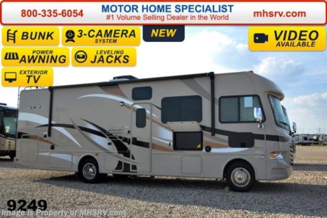 /TX 12/29 &lt;a href=&quot;http://www.mhsrv.com/thor-motor-coach/&quot;&gt;&lt;img src=&quot;http://www.mhsrv.com/images/sold-thor.jpg&quot; width=&quot;383&quot; height=&quot;141&quot; border=&quot;0&quot;/&gt;&lt;/a&gt;
MHSRV is donating $1,000 to Cook Children&#39;s Hospital for every new RV sold in the month of December, 2014 helping surpass our 3rd annual goal total of over 1/2 million dollars! Family Owned &amp; Operated and the #1 Volume Selling Motor Home Dealer in the World as well as the #1 A.C.E. Dealer in the World.  &lt;object width=&quot;400&quot; height=&quot;300&quot;&gt;&lt;param name=&quot;movie&quot; value=&quot;http://www.youtube.com/v/fBpsq4hH-Ws?version=3&amp;amp;hl=en_US&quot;&gt;&lt;/param&gt;&lt;param name=&quot;allowFullScreen&quot; value=&quot;true&quot;&gt;&lt;/param&gt;&lt;param name=&quot;allowscriptaccess&quot; value=&quot;always&quot;&gt;&lt;/param&gt;&lt;embed src=&quot;http://www.youtube.com/v/fBpsq4hH-Ws?version=3&amp;amp;hl=en_US&quot; type=&quot;application/x-shockwave-flash&quot; width=&quot;400&quot; height=&quot;300&quot; allowscriptaccess=&quot;always&quot; allowfullscreen=&quot;true&quot;&gt;&lt;/embed&gt;&lt;/object&gt; MSRP $112,166. New 2015 Thor Motor Coach A.C.E. Model EVO 30.2 Bunk Model with a full wall slide. The A.C.E. is the class A &amp; C Evolution. It Combines many of the most popular features of a class A motor home and a class C motor home to make something truly unique to the RV industry. This unit measures approximately 31 feet 4 inches in length. Optional equipment includes beautiful HD-Max exterior, exterior entertainment center, TV &amp; DVD player in bedroom, (2) LCD TV&#39;s w/DVD player in bunk beds, (2) 12V attic fans, second auxiliary battery and a 15.0 BUT A/C IPO 13.5 BTU. The A.C.E. also features a Ford Triton V-10 engine, frameless windows, power charging station, drop down overhead bunk, power side mirrors with integrated side view cameras, hydraulic leveling jacks, a mud-room, exterior mega-storage, roof ladder, 4000 Onan Micro-Quiet generator, electric patio awning with integrated LED lights, AM/FM/CD, reclining swivel leatherette captain&#39;s chairs, stainless steel wheel liners, hitch, booth dinette, systems control center, valve stem extenders, refrigerator, microwave, water heater, one-piece windshield with &quot;20/20 vision&quot; front cap that helps eliminate heat and sunlight from getting into the drivers vision, floor level cockpit window for better visibility while turning, a &quot;below floor&quot; furnace and water heater helping keep the noise to an absolute minimum and the exhaust away from the kids and pets, cockpit mirrors, slide-out workstation in the dash and much more.  For additional coach information, brochures, window sticker, videos, photos, A.C.E. reviews &amp; testimonials as well as additional information about Motor Home Specialist and our manufacturers please visit us at MHSRV .com or call 800-335-6054. At Motor Home Specialist we DO NOT charge any prep or orientation fees like you will find at other dealerships. All sale prices include a 200 point inspection, interior &amp; exterior wash &amp; detail of vehicle, a thorough coach orientation with an MHS technician, an RV Starter&#39;s kit, a nights stay in our delivery park featuring landscaped and covered pads with full hook-ups and much more. WHY PAY MORE?... WHY SETTLE FOR LESS?