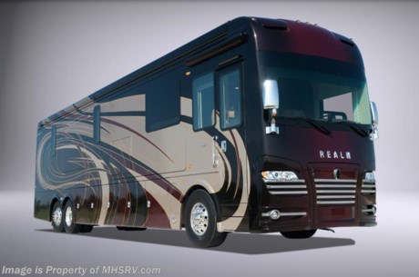 /AR 1/1/15 SOLD
M.S.R.P. $1,019,910 - Realm, by definition, is a royal kingdom; a domain within which anything may occur, prevail or dominate. The Realm of Dreams is here—Introducing the Foretravel Realm FS6, available exclusively at Motor Home Specialist, the #1 Volume Selling Motor Home Dealership in the World. The Realm is a 600hp modern day masterpiece which sits atop one of the most technologically advanced and structurally sound motor coach chassis ever produced. The Spartan K3GT chassis is not only massive in stature, but boasts a best-in-class 20,000 lb. Independent Front Suspension &amp; passive steering rear tag axle for incomparable handling and maneuverability. The Realm&#39;s cutting edge design also sets it apart from every other luxury motor coach on the market today. Rivaled only by the high end automotive world, the Realm FS6 exudes luxury and refinement. From its meticulously designed front grill, headlight accents and intricate fiberglass cap designs, to its Haloed Xenon front headlamps &amp; LED coach lighting package, to the dual overhead fairings that reduce wind drag for superior aerodynamics, as well as the opulent interior decors, premier wood packages and Natural Quartz countertops, the Foretravel Realm FS6 combines power, prestige and performance—perfectly! Beyond beauty and performance, the Realm FS6 possesses undeniable craftsmanship and superior quality in fit, finish and detail throughout the motor coach. Being built by the iconic coach manufacturing company Foretravel, who has been in business since 1967 and whose namesake, Clarence Fore, is an inductee in the Motor Home Hall of Fame, a Foretravel owner can expect to find nothing short of excellence. Foretravel&#39;s commitment to this end goes beyond words and is exemplified in the fact they back their words up in writing with a 2yr/24k mile limited warranty instead of the 1 year limited warranty offered by the competition. You will also find superior innovation and materials, like Foretravel&#39;s slide-out room mechanisms for instance. These slides are undoubtedly head and shoulders above the competition. They feature pneumatic seals that provide a literal airtight seal completely around the entire slide-out room regardless of slide position for the premium in fit, finish and function. They also feature a power drop down flooring system that gives the Realm not only a flat-floor when extended, but a true flat-floor when retracted as well. Safety is always at the Forefront of a Foretravel as well and the Realm raises the bar for the entire industry. Standard safety features include a Fire Suppression System for the engine and TYRON&#174; Bead-Lock wheel safety bands that are an effective solution to the danger and inconvenience caused by punctures, blow-outs and under inflation. With TYRON&#174; Bead-Lock, you have the peace of mind knowing that you can remain in control and mobile, should your front tire deflate - at any speed - on any surface. While there are far too many features and construction highlights to mention here, seeing really is believing. The Realm FS6 will soon be available to view at Motor Home Specialist. Feel free to schedule your appointment today or call for additional information. This particular Realm is the LV1 (Luxury Villa 1) Bath &amp; 1/2 floor plan with Black Coral exterior, satin finished walnut wood and the Windsor Wheat interior d&#233;cor package. The LV1 is highlighted by a curb side dinette; L-shaped extendable sofa; large mid-ship LED TV; a stack washer/dryer; a luxurious master bedroom with king bed and power lift LED TV; and an incredible, residential designed master bath with oversized shower, beautiful dual sink basins with large pull-out medicine cabinet, private lavatory room and large master linen &amp; wardrobe closet. A few additional features include a 12.5 Quiet Diesel Generator, Hydronic Heating system, Rand McNally Navigation with in-dash and additional passenger side monitors, Silverleaf Total Coach Monitoring System, tire pressure sensors, custom tiled shower, floors and backsplashes, LED accent lighting throughout, Mobile Eye Collision Avoidance System, dual integrated power awnings, power entry door awning, exterior entertainment center, (2) electric sliding cargo trays, exterior freezer, full coach LED ground effect lighting package, incredible full body paint exterior with Armor-Coat sprayed protection below windshield, chrome grill and accent package, (2) 2800 watt inverters, electric floor heat, (2) solar panels, air mattress in sofa, dishwasher drawer, HD satellite and WiFi Ranger. A more complete list of equipment is available at MHSRV .com and photos and videos will be coming soon as well. 800-335-6054. Why Settle for Second Best... When You Can Have the Best for Less.