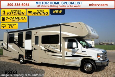 /TX 9/25/14 &lt;a href=&quot;http://www.mhsrv.com/coachmen-rv/&quot;&gt;&lt;img src=&quot;http://www.mhsrv.com/images/sold-coachmen.jpg&quot; width=&quot;383&quot; height=&quot;141&quot; border=&quot;0&quot;/&gt;&lt;/a&gt; Family Owned &amp; Operated and the #1 Volume Selling Motor Home Dealer in the World as well as the #1 Coachmen in the World.  MSRP $102,423. New 2015 Coachmen Leprechaun. Model 317SA. This Luxury Class C RV measures approximately 32 feet 6 inches in length with the Anniversary package featuring tinted windows, fiberglass counter tops, rear ladder, upgraded sofa, child safety net and ladder (N/A with front entertainment center), back up camera &amp; monitor, power awning, 50 gallon fresh water, 5,000 lb. hitch &amp; wire, slide-out awnings, glass shower door, Onan generator, 80&quot; long bed, night shades, roller bearing drawer glides and Azdel Composite sidewalls. Options include a dual reclinersmolded front cap, spare tire, swivel driver seat, air assist suspension, exterior privacy windshield cover, exterior camp kitchen, 15,000 BTU A/C with heat pump, large LED TV/DVD player and exterior entertainment center. This amazing class C also features the Leprechaun Luxury package including driver &amp; passenger leatherette seat covers, heated and remote mirrors, convection microwave, wood grain dash applique, upgraded Serta mattress, 6 gallon gas/electric water heater, dual coach batteries, cabover &amp; bedroom power roof vents and heated tank pads. For additional coach information, brochures, window sticker, videos, photos, Leprechaun reviews &amp; testimonials as well as additional information about Motor Home Specialist and our manufacturers please visit us at MHSRV .com or call 800-335-6054. At Motor Home Specialist we DO NOT charge any prep or orientation fees like you will find at other dealerships. All sale prices include a 200 point inspection, interior &amp; exterior wash &amp; detail of vehicle, a thorough coach orientation with an MHS technician, an RV Starter&#39;s kit, a nights stay in our delivery park featuring landscaped and covered pads with full hook-ups and much more. WHY PAY MORE?... WHY SETTLE FOR LESS? 
&lt;object width=&quot;400&quot; height=&quot;300&quot;&gt;&lt;param name=&quot;movie&quot; value=&quot;http://www.youtube.com/v/fBpsq4hH-Ws?version=3&amp;amp;hl=en_US&quot;&gt;&lt;/param&gt;&lt;param name=&quot;allowFullScreen&quot; value=&quot;true&quot;&gt;&lt;/param&gt;&lt;param name=&quot;allowscriptaccess&quot; value=&quot;always&quot;&gt;&lt;/param&gt;&lt;embed src=&quot;http://www.youtube.com/v/fBpsq4hH-Ws?version=3&amp;amp;hl=en_US&quot; type=&quot;application/x-shockwave-flash&quot; width=&quot;400&quot; height=&quot;300&quot; allowscriptaccess=&quot;always&quot; allowfullscreen=&quot;true&quot;&gt;&lt;/embed&gt;&lt;/object&gt;
