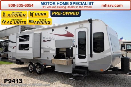 /TX 7/14 &lt;a href=&quot;http://www.mhsrv.com/travel-trailers/&quot;&gt;&lt;img src=&quot;http://www.mhsrv.com/images/sold-traveltrailer.jpg&quot; width=&quot;383&quot; height=&quot;141&quot; border=&quot;0&quot;/&gt;&lt;/a&gt; Used Open Range Travel Trailer for Sale- 2013 Open Range Mesa Ridge 302BHS is approximately 30 feet in length with 2 slides, bunk beds, exterior kitchen, power patio awning, 50 Amp service, pass-thru storage, aluminum wheels, LED running lights, black tank rinsing system, exterior shower, roof ladder, exterior speakers, sofa with sleeper, booth converts to sleeper, 2 Lazy Boy style recliners, night shades, microwave, 3 burner range with oven, sink covers, refrigerator, all in 1 bath, glass door shower, pillow top mattress, 2 ducted roof A/Cs and a LCD TV with DVD player. For more information please visit Motor Home Specialist at www.MHSRV .com or call 800-335-6054. 

