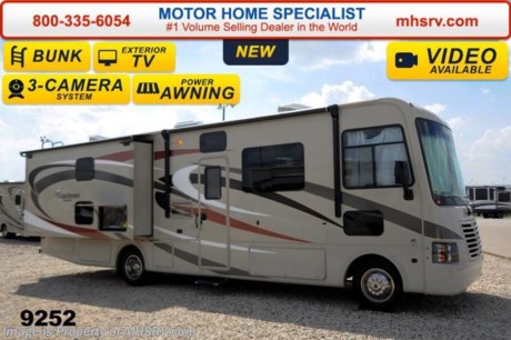 /CA 2/23/15 &lt;a href=&quot;http://www.mhsrv.com/coachmen-rv/&quot;&gt;&lt;img src=&quot;http://www.mhsrv.com/images/sold-coachmen.jpg&quot; width=&quot;383&quot; height=&quot;141&quot; border=&quot;0&quot;/&gt;&lt;/a&gt;
Receive a $1,000 VISA Gift Card with purchase from Motor Home Specialist &amp; (2) 24 inch LED TVs with DVD players for the bunks. Offer ends Feb. 28th, 2015. Family Owned &amp; Operated and the #1 Volume Selling Motor Home Dealer in the World as well as the #1 Coachmen Dealer in the World.  &lt;object width=&quot;400&quot; height=&quot;300&quot;&gt;&lt;param name=&quot;movie&quot; value=&quot;//www.youtube.com/v/b3NiSti3EzA?hl=en_US&amp;amp;version=3&quot;&gt;&lt;/param&gt;&lt;param name=&quot;allowFullScreen&quot; value=&quot;true&quot;&gt;&lt;/param&gt;&lt;param name=&quot;allowscriptaccess&quot; value=&quot;always&quot;&gt;&lt;/param&gt;&lt;embed src=&quot;//www.youtube.com/v/b3NiSti3EzA?hl=en_US&amp;amp;version=3&quot; type=&quot;application/x-shockwave-flash&quot; width=&quot;400&quot; height=&quot;300&quot; allowscriptaccess=&quot;always&quot; allowfullscreen=&quot;true&quot;&gt;&lt;/embed&gt;&lt;/object&gt; MSRP $117,162. The All New 2015 Coachmen Pursuit 33BHP. This all new Class A bunk house motor home has 2 slide-outs, is approximately 33 feet in length and is powered by a Ford V-10 engine, Ford chassis. Options include the Tan Color Glass exterior graphics, bedroom TV, side cameras, frameless windows, power heated mirrors, automatic leveling, 5.5KW Onan generator, 50 Amp service, 2nd A/C, an exterior TV and the beautiful Cognac Maple wood package. Each Pursuit comes standard with a power drop down overhead bunk, pull out pantry, mud room, large flat panel TV, oversized exterior compartments, reclining/swivel pilot seats, pet feeding center, double bowl kitchen sink,  3 burner range, power bath vent, coach command center, back up monitor, power entrance step, power patio awning, 5,000 pound hitch with 7 way plug, rear ladder and much more. For additional coach information, brochures, window sticker, videos, photos, Pursuit reviews &amp; testimonials as well as additional information about Motor Home Specialist and our manufacturers please visit us at MHSRV .com or call 800-335-6054. At Motor Home Specialist we DO NOT charge any prep or orientation fees like you will find at other dealerships. All sale prices include a 200 point inspection, interior &amp; exterior wash &amp; detail of vehicle, a thorough coach orientation with an MHS technician, an RV Starter&#39;s kit, a nights stay in our delivery park featuring landscaped and covered pads with full hook-ups and much more. WHY PAY MORE?... WHY SETTLE FOR LESS?