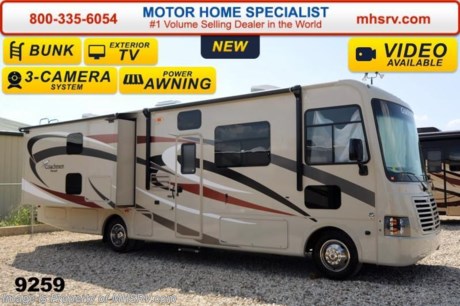 /WI 4/8/15 &lt;a href=&quot;http://www.mhsrv.com/coachmen-rv/&quot;&gt;&lt;img src=&quot;http://www.mhsrv.com/images/sold-coachmen.jpg&quot; width=&quot;383&quot; height=&quot;141&quot; border=&quot;0&quot;/&gt;&lt;/a&gt;
  Receive a $1,000 VISA Gift Card with purchase from Motor Home Specialist &amp; (2) 24 inch LED TVs with DVD players for the bunks. Family Owned &amp; Operated and the #1 Volume Selling Motor Home Dealer in the World as well as the #1 Coachmen Dealer in the World.  &lt;object width=&quot;400&quot; height=&quot;300&quot;&gt;&lt;param name=&quot;movie&quot; value=&quot;//www.youtube.com/v/b3NiSti3EzA?hl=en_US&amp;amp;version=3&quot;&gt;&lt;/param&gt;&lt;param name=&quot;allowFullScreen&quot; value=&quot;true&quot;&gt;&lt;/param&gt;&lt;param name=&quot;allowscriptaccess&quot; value=&quot;always&quot;&gt;&lt;/param&gt;&lt;embed src=&quot;//www.youtube.com/v/b3NiSti3EzA?hl=en_US&amp;amp;version=3&quot; type=&quot;application/x-shockwave-flash&quot; width=&quot;400&quot; height=&quot;300&quot; allowscriptaccess=&quot;always&quot; allowfullscreen=&quot;true&quot;&gt;&lt;/embed&gt;&lt;/object&gt; MSRP $117,162. The All New 2015 Coachmen Pursuit 33BHP. This all new Class A bunk house motor home has 2 slide-outs, is approximately 33 feet in length and is powered by a Ford V-10 engine, Ford chassis. Options include the Tan Color Glass exterior graphics, bedroom TV, side cameras, frameless windows, power heated mirrors, automatic leveling, 5.5KW Onan generator, 50 Amp service, 2nd A/C, an exterior TV and the beautiful Cognac Maple wood package. Each Pursuit comes standard with a power drop down overhead bunk, pull out pantry, mud room, large flat panel TV, oversized exterior compartments, reclining/swivel pilot seats, pet feeding center, double bowl kitchen sink,  3 burner range, power bath vent, coach command center, back up monitor, power entrance step, power patio awning, 5,000 pound hitch with 7 way plug, rear ladder and much more. For additional coach information, brochures, window sticker, videos, photos, Pursuit reviews &amp; testimonials as well as additional information about Motor Home Specialist and our manufacturers please visit us at MHSRV .com or call 800-335-6054. At Motor Home Specialist we DO NOT charge any prep or orientation fees like you will find at other dealerships. All sale prices include a 200 point inspection, interior &amp; exterior wash &amp; detail of vehicle, a thorough coach orientation with an MHS technician, an RV Starter&#39;s kit, a nights stay in our delivery park featuring landscaped and covered pads with full hook-ups and much more. WHY PAY MORE?... WHY SETTLE FOR LESS?