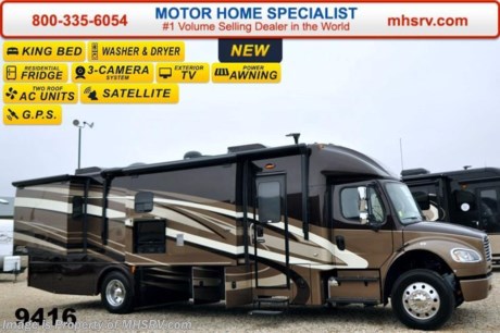 /TX 1/19/15 &lt;a href=&quot;http://www.mhsrv.com/other-rvs-for-sale/dynamax-rv/&quot;&gt;&lt;img src=&quot;http://www.mhsrv.com/images/sold-dynamax.jpg&quot; width=&quot;383&quot; height=&quot;141&quot; border=&quot;0&quot; /&gt;&lt;/a&gt;
Receive a $1,000 VISA Gift Card with purchase from Motor Home Specialist while supplies last. MHSRV is donating $1,000 to Cook Children&#39;s Hospital for every new RV sold in the month of December, 2014 helping surpass our 3rd annual goal total of over 1/2 million dollars! Family Owned &amp; Operated and the #1 Volume Selling Motor Home Dealer in the World as well as the #1 DX3 Dealer in the World. &lt;object width=&quot;400&quot; height=&quot;300&quot;&gt;&lt;param name=&quot;movie&quot; value=&quot;http://www.youtube.com/v/fBpsq4hH-Ws?version=3&amp;amp;hl=en_US&quot;&gt;&lt;/param&gt;&lt;param name=&quot;allowFullScreen&quot; value=&quot;true&quot;&gt;&lt;/param&gt;&lt;param name=&quot;allowscriptaccess&quot; value=&quot;always&quot;&gt;&lt;/param&gt;&lt;embed src=&quot;http://www.youtube.com/v/fBpsq4hH-Ws?version=3&amp;amp;hl=en_US&quot; type=&quot;application/x-shockwave-flash&quot; width=&quot;400&quot; height=&quot;300&quot; allowscriptaccess=&quot;always&quot; allowfullscreen=&quot;true&quot;&gt;&lt;/embed&gt;&lt;/object&gt;
 MSRP $293,985. 2015 DynaMax DX3. Perhaps the most luxurious yet affordable Super C motor home on the market! This Model 36FKS is approximately 36 feet 5 inches in length and is powered by the upgraded 9.0L Cummins 350HP diesel engine with 1,000 lbs. of torque &amp; massive 33,000 lb. Freightliner M-2 chassis with 20,000 lb. hitch. Options include the Smokey Topaz full body exterior 4-Color package, Smokey Topaz interior, stackable washer dryer, 8 KW Onan diesel generator, Bilstein gas charged front shock absorbers and MCD day/night roller shades. The DX3 also features a Early American Cherry wood package, 3 slides, an exterior LCD TV &amp; entertainment center, king size Serta Mattress,  Engine Brake with low/off/high dash switch, Allison transmission, air brakes with 4 wheel ABS, twin 50 gallon aluminum fuel tanks, electric power windows, 4 point fully automatic hydraulic leveling jacks, remote keyless pad at entry door, 40 inch LCD TV in the living area, Blue-Ray home theater system, In-Motion satellite, flush mounted LED ceiling lights, solid surface countertops, convection microwave, Frigidaire 23 Cu. Ft. residential french door refrigerator with pull out freezer drawer with water and ice dispenser, touch screen premium AM/FM/CD/DVD radio, GPS with color monitor, color back-up camera, two color side view cameras and a 1,800 Watt inverter.  For additional coach information, brochures, window sticker, videos, photos, Dynamax reviews &amp; testimonials as well as additional information about Motor Home Specialist and our manufacturers please visit us at MHSRV .com or call 800-335-6054. At Motor Home Specialist we DO NOT charge any prep or orientation fees like you will find at other dealerships. All sale prices include a 200 point inspection, interior &amp; exterior wash &amp; detail of vehicle, a thorough coach orientation with an MHS technician, an RV Starter&#39;s kit, a nights stay in our delivery park featuring landscaped and covered pads with full hook-ups and much more. WHY PAY MORE?... WHY SETTLE FOR LESS?