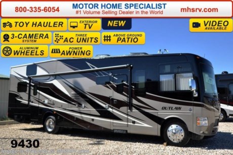&lt;a href=&quot;http://www.mhsrv.com/thor-motor-coach/&quot;&gt;&lt;img src=&quot;http://www.mhsrv.com/images/sold-thor.jpg&quot; width=&quot;383&quot; height=&quot;141&quot; border=&quot;0&quot;/&gt;&lt;/a&gt;  Receive a $2,000 VISA Gift Card with purchase from Motor Home Specialist. Offer ends Feb. 28th, 2015. Family Owned &amp; Operated and the #1 Volume Selling Motor Home Dealer in the World as well as the #1 Thor Motor Coach Dealer in the World.  &lt;object width=&quot;400&quot; height=&quot;300&quot;&gt;&lt;param name=&quot;movie&quot; value=&quot;//www.youtube.com/v/IgC0KTermZs?version=3&amp;amp;hl=en_US&quot;&gt;&lt;/param&gt;&lt;param name=&quot;allowFullScreen&quot; value=&quot;true&quot;&gt;&lt;/param&gt;&lt;param name=&quot;allowscriptaccess&quot; value=&quot;always&quot;&gt;&lt;/param&gt;&lt;embed src=&quot;//www.youtube.com/v/IgC0KTermZs?version=3&amp;amp;hl=en_US&quot; type=&quot;application/x-shockwave-flash&quot; width=&quot;400&quot; height=&quot;300&quot; allowscriptaccess=&quot;always&quot; allowfullscreen=&quot;true&quot;&gt;&lt;/embed&gt;&lt;/object&gt;   MSRP $174,512. New 2015 Thor Motor Coach Outlaw Toy Hauler. Model 37LS with slide-out room, Ford 26-Series chassis with Triton V-10 engine, frameless windows, high polished aluminum wheels, as well as drop down ramp door with spring assist &amp; railing for patio use. This unit measures approximately 38 feet 4 inches in length. Options include the beautiful full body exterior, an electric overhead hide-away bunk, dual cargo sofas in garage area and frameless dual pane windows. The Outlaw toy hauler RV has an incredible list of standard features for 2015 including beautiful wood &amp; interior decor packages, (4) LCD TVs including an exterior entertainment center, large living room LCD TV on slide-out, LCD TV in loft and LCD TV in garage. You will also find a premium sound system, (3) A/C units, Bluetooth enable coach radio system with exterior speakers, power patio awing with integrated LED lighting, dual side entrance doors, fueling station, 1-piece windshield, a 5500 Onan generator, 3 camera monitoring system, automatic leveling system, Soft Touch leather furniture, leatherette sofa with sleeper, day/night shades and much more. For additional coach information, brochures, window sticker, videos, photos, Outlaw reviews &amp; testimonials as well as additional information about Motor Home Specialist and our manufacturers please visit us at MHSRV .com or call 800-335-6054. At Motor Home Specialist we DO NOT charge any prep or orientation fees like you will find at other dealerships. All sale prices include a 200 point inspection, interior &amp; exterior wash &amp; detail of vehicle, a thorough coach orientation with an MHS technician, an RV Starter&#39;s kit, a nights stay in our delivery park featuring landscaped and covered pads with full hook-ups and much more. WHY PAY MORE?... WHY SETTLE FOR LESS? &lt;object width=&quot;400&quot; height=&quot;300&quot;&gt;&lt;param name=&quot;movie&quot; value=&quot;//www.youtube.com/v/VZXdH99Xe00?hl=en_US&amp;amp;version=3&quot;&gt;&lt;/param&gt;&lt;param name=&quot;allowFullScreen&quot; value=&quot;true&quot;&gt;&lt;/param&gt;&lt;param name=&quot;allowscriptaccess&quot; value=&quot;always&quot;&gt;&lt;/param&gt;&lt;embed src=&quot;//www.youtube.com/v/VZXdH99Xe00?hl=en_US&amp;amp;version=3&quot; type=&quot;application/x-shockwave-flash&quot; width=&quot;400&quot; height=&quot;300&quot; allowscriptaccess=&quot;always&quot; allowfullscreen=&quot;true&quot;&gt;&lt;/embed&gt;&lt;/object&gt;