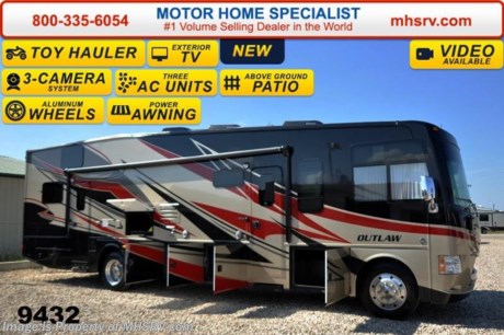/CT 2/23/15 &lt;a href=&quot;http://www.mhsrv.com/thor-motor-coach/&quot;&gt;&lt;img src=&quot;http://www.mhsrv.com/images/sold-thor.jpg&quot; width=&quot;383&quot; height=&quot;141&quot; border=&quot;0&quot;/&gt;&lt;/a&gt;
Receive a $2,000 VISA Gift Card with purchase from Motor Home Specialist. Offer ends Feb. 28th, 2015. Family Owned &amp; Operated and the #1 Volume Selling Motor Home Dealer in the World as well as the #1 Thor Motor Coach Dealer in the World. &lt;object width=&quot;400&quot; height=&quot;300&quot;&gt;&lt;param name=&quot;movie&quot; value=&quot;//www.youtube.com/v/IgC0KTermZs?version=3&amp;amp;hl=en_US&quot;&gt;&lt;/param&gt;&lt;param name=&quot;allowFullScreen&quot; value=&quot;true&quot;&gt;&lt;/param&gt;&lt;param name=&quot;allowscriptaccess&quot; value=&quot;always&quot;&gt;&lt;/param&gt;&lt;embed src=&quot;//www.youtube.com/v/IgC0KTermZs?version=3&amp;amp;hl=en_US&quot; type=&quot;application/x-shockwave-flash&quot; width=&quot;400&quot; height=&quot;300&quot; allowscriptaccess=&quot;always&quot; allowfullscreen=&quot;true&quot;&gt;&lt;/embed&gt;&lt;/object&gt;   MSRP $174,512. New 2015 Thor Motor Coach Outlaw Toy Hauler. Model 37LS with slide-out room, Ford 26-Series chassis with Triton V-10 engine, frameless windows, high polished aluminum wheels, as well as drop down ramp door with spring assist &amp; railing for patio use. This unit measures approximately 38 feet 4 inches in length. Options include the beautiful full body exterior, an electric overhead hide-away bunk, dual cargo sofas in garage area and frameless dual pane windows. The Outlaw toy hauler RV has an incredible list of standard features for 2015 including beautiful wood &amp; interior decor packages, (4) LCD TVs including an exterior entertainment center, large living room LCD TV on slide-out, LCD TV in loft and LCD TV in garage. You will also find a premium sound system, (3) A/C units, Bluetooth enable coach radio system with exterior speakers, power patio awing with integrated LED lighting, dual side entrance doors, fueling station, 1-piece windshield, a 5500 Onan generator, 3 camera monitoring system, automatic leveling system, Soft Touch leather furniture, leatherette sofa with sleeper, day/night shades and much more. For additional coach information, brochures, window sticker, videos, photos, Outlaw reviews &amp; testimonials as well as additional information about Motor Home Specialist and our manufacturers please visit us at MHSRV .com or call 800-335-6054. At Motor Home Specialist we DO NOT charge any prep or orientation fees like you will find at other dealerships. All sale prices include a 200 point inspection, interior &amp; exterior wash &amp; detail of vehicle, a thorough coach orientation with an MHS technician, an RV Starter&#39;s kit, a nights stay in our delivery park featuring landscaped and covered pads with full hook-ups and much more. WHY PAY MORE?... WHY SETTLE FOR LESS? &lt;object width=&quot;400&quot; height=&quot;300&quot;&gt;&lt;param name=&quot;movie&quot; value=&quot;//www.youtube.com/v/VZXdH99Xe00?hl=en_US&amp;amp;version=3&quot;&gt;&lt;/param&gt;&lt;param name=&quot;allowFullScreen&quot; value=&quot;true&quot;&gt;&lt;/param&gt;&lt;param name=&quot;allowscriptaccess&quot; value=&quot;always&quot;&gt;&lt;/param&gt;&lt;embed src=&quot;//www.youtube.com/v/VZXdH99Xe00?hl=en_US&amp;amp;version=3&quot; type=&quot;application/x-shockwave-flash&quot; width=&quot;400&quot; height=&quot;300&quot; allowscriptaccess=&quot;always&quot; allowfullscreen=&quot;true&quot;&gt;&lt;/embed&gt;&lt;/object&gt;