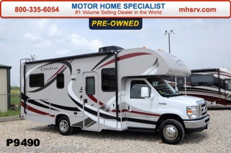 /TX 8/25/14 &lt;a href=&quot;http://www.mhsrv.com/thor-motor-coach/&quot;&gt;&lt;img src=&quot;http://www.mhsrv.com/images/sold-thor.jpg&quot; width=&quot;383&quot; height=&quot;141&quot; border=&quot;0&quot;/&gt;&lt;/a&gt; Pre-Owned 2014 Thor Motor Coach Chateau Class C RV. Model 23U with Ford E-350 chassis &amp; Ford Triton V-10 engine. This unit measures approximately 24 feet 10 inches in length. Equipment includes Scarlet HD-Max exterior, 32 inch TV with DVD player &amp; swivel, convection microwave, leatherette euro chair with ottoman IPO the barrel chair, leatherette U-shaped dinette, exterior shower, heated holding tanks, auto transfer switch, wheel liners and a back up camera with monitor. The Chateau Class C RV has an incredible list of standard features for 2014 including Mega exterior storage, power windows and locks, double door refrigerator, skylight, roof A/C unit, 4000 Onan Micro Quiet generator, slick fiberglass exterior, patio awning, full extension drawer glides, roof ladder, bedspread &amp; pillow shams and much more. 