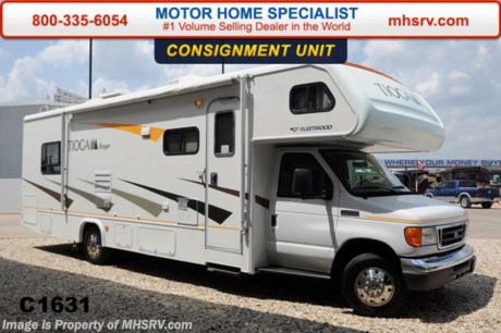 /SOLD - 7/16/15- TX
**Consignment** Used Fleetwood RV- 2008 Fleetwood Tioga 31W with slide and only 14,657 miles. This RV is approximately 31 feet in length with a Ford 6.8L engine, Ford 450 chassis, power windows and locks, 4KW Onan generator with 259 hours,  patio awning, slide-out room toppers, pass-thru storage, exterior shower, 3.5K lb. hitch, 3 burner range with oven, cab over bunk, ducted roof A/C and a LCD TV. For additional information and photos please visit Motor Home Specialist at www.MHSRV .com or call 800-335-6054.
